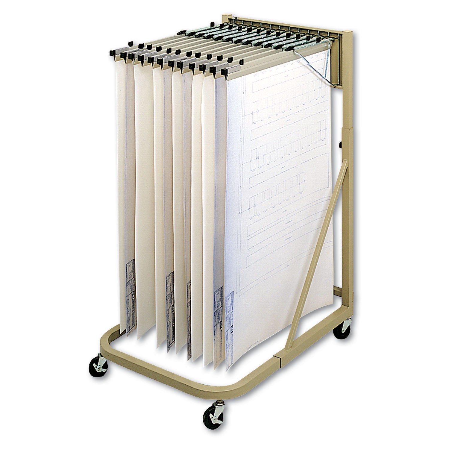 Safco Mobile Cart - 240 lb Capacity - Steel - x 27" Width x 37.5" Depth x 61.6" Height - Sand - 1 Each - 1