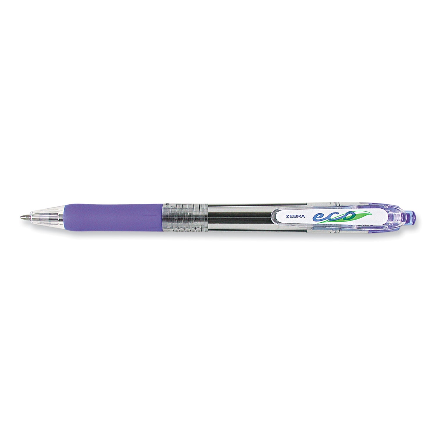 ECO Jimnie Clip Ballpoint Pen, Retractable, Medium 1 mm, Blue Ink, Clear/Blue Barrel, 12/Pack -