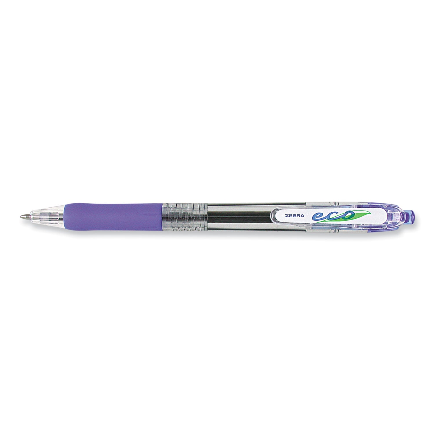 ECO Jimnie Clip Ballpoint Pen, Retractable, Medium 1 mm, Blue Ink, Clear/Blue Barrel, 12/Pack -