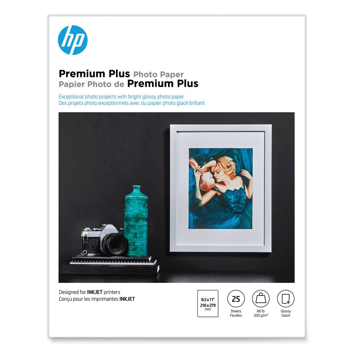 Premium Plus Photo Paper, 11.5 mil, 8.5 x 11, Glossy White, 25/Pack -