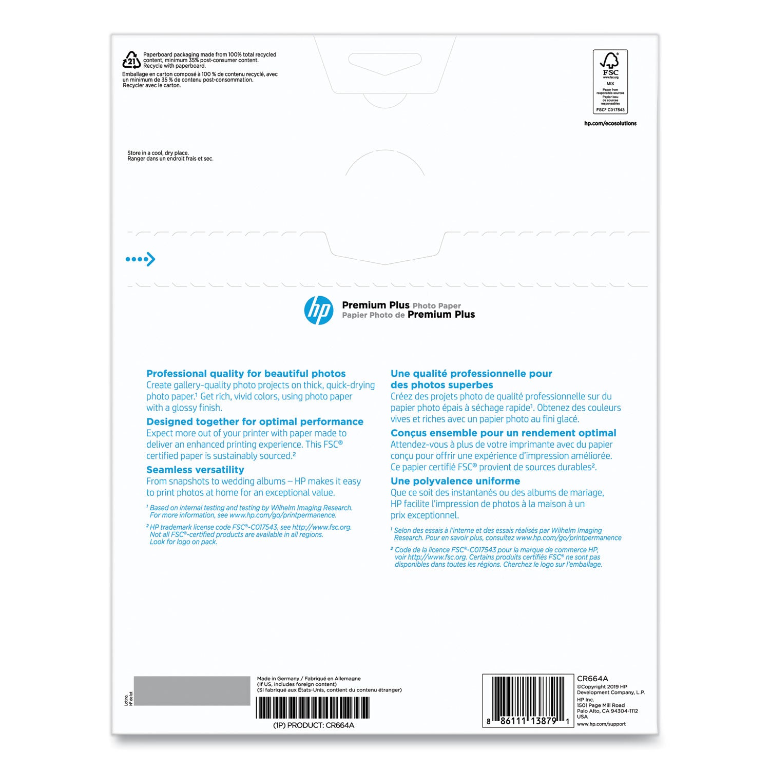 Premium Plus Photo Paper, 11.5 mil, 8.5 x 11, Glossy White, 50/Pack -