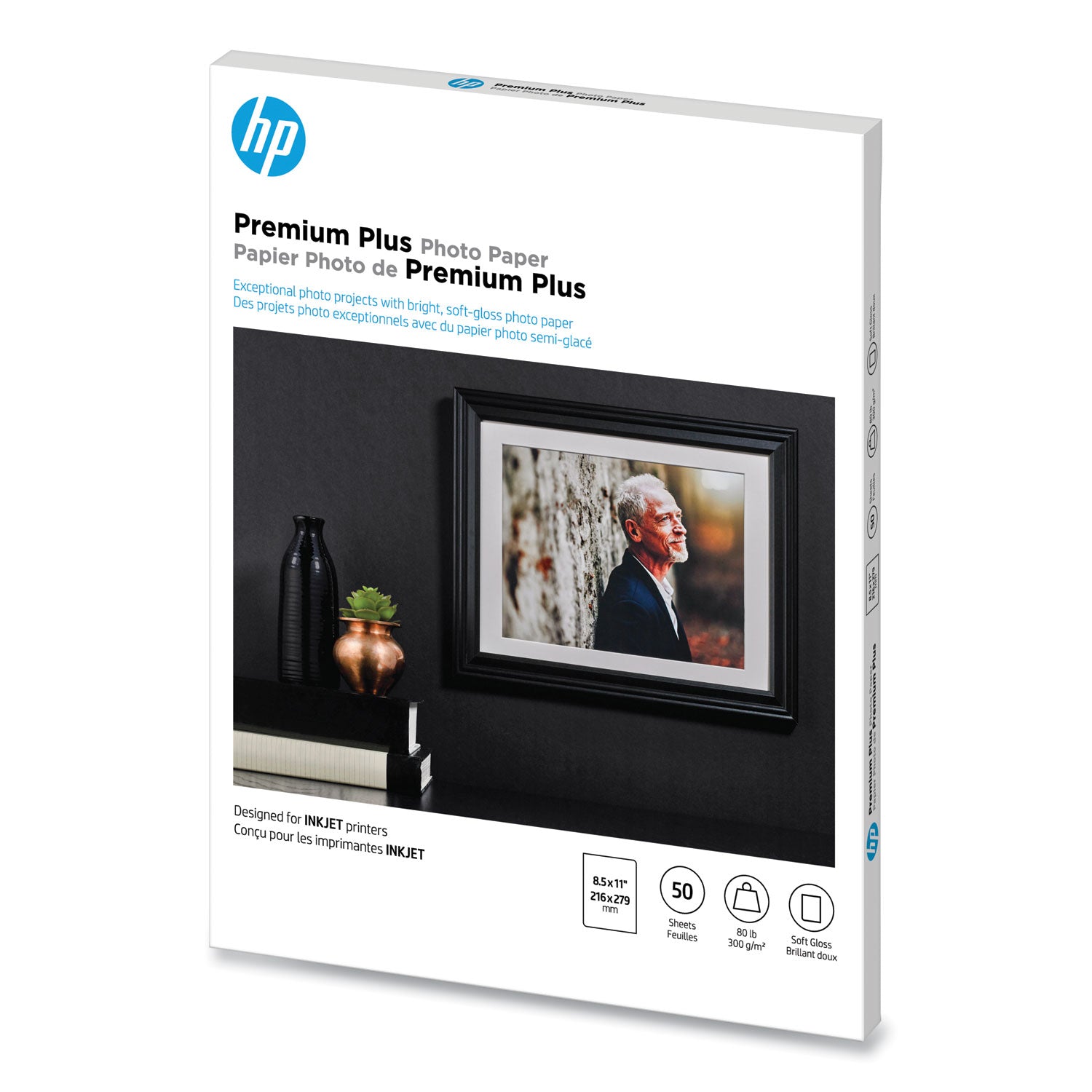 Premium Plus Photo Paper, 11.5 mil, 8.5 x 11, Soft-Gloss White, 50/Pack -