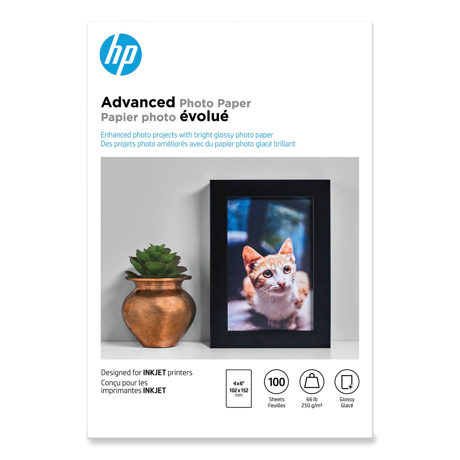 Advanced Photo Paper, 10.5 mil, 4 x 6, Glossy White, 100/Pack -