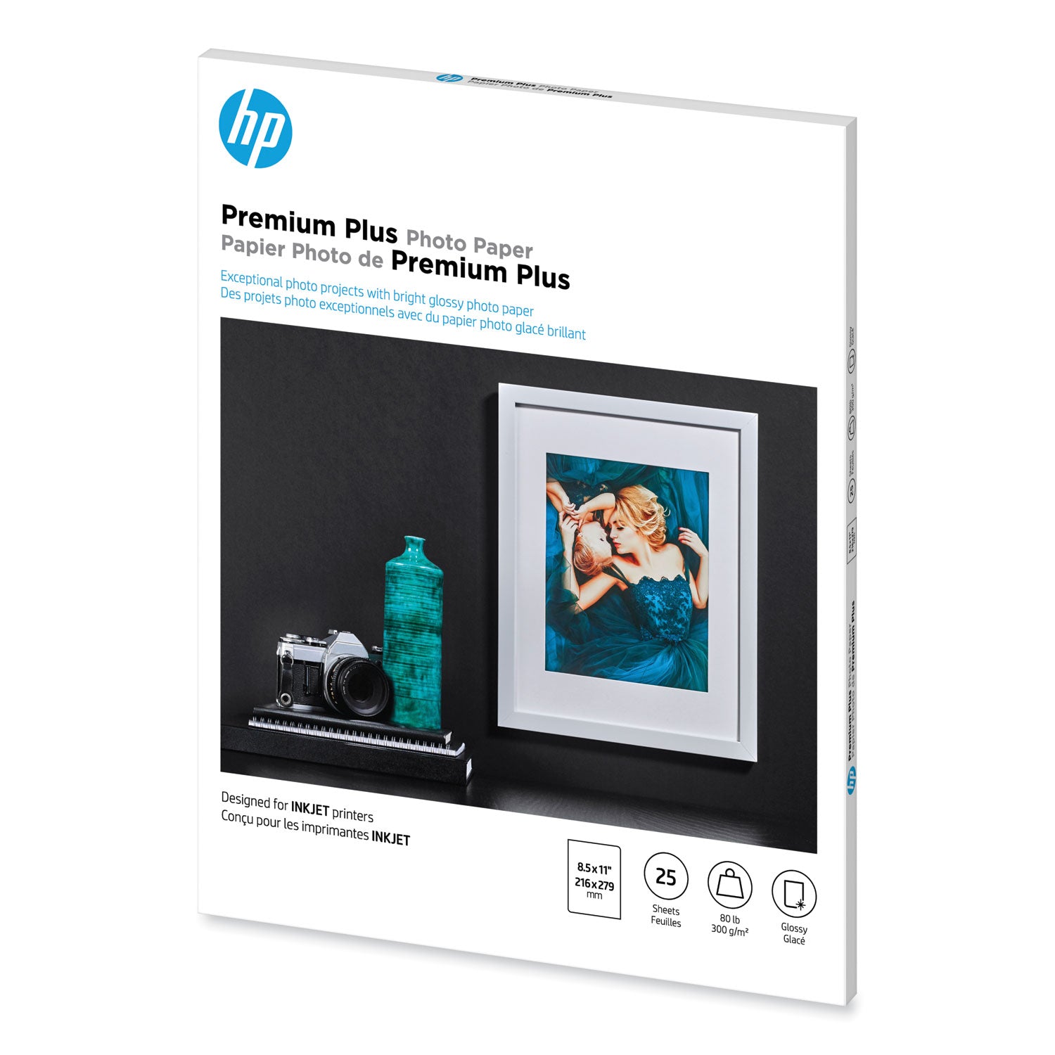Premium Plus Photo Paper, 11.5 mil, 8.5 x 11, Glossy White, 25/Pack -