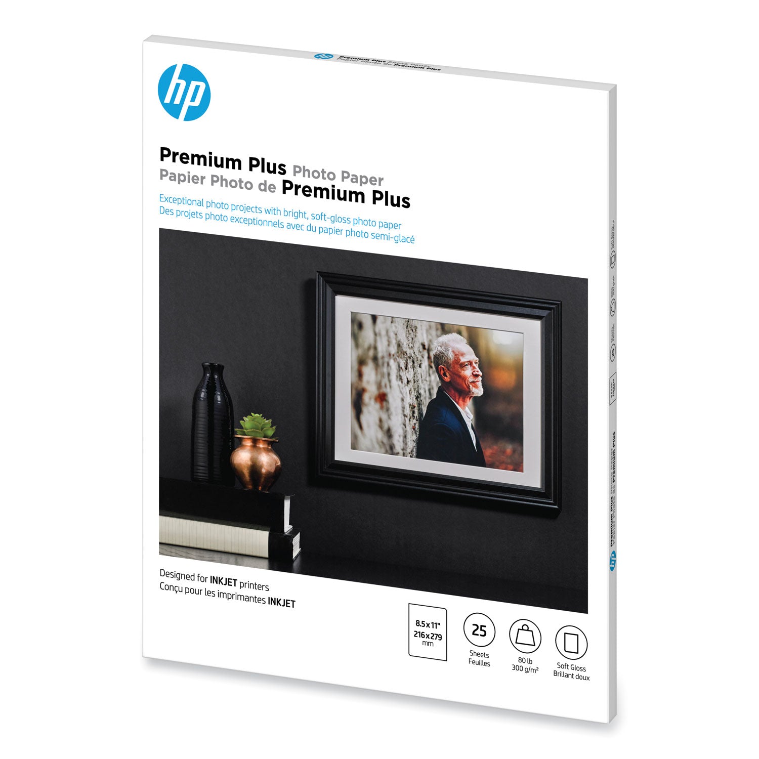 Premium Plus Photo Paper, 11.5 mil, 8.5 x 11, Soft-Gloss White, 25/Pack -