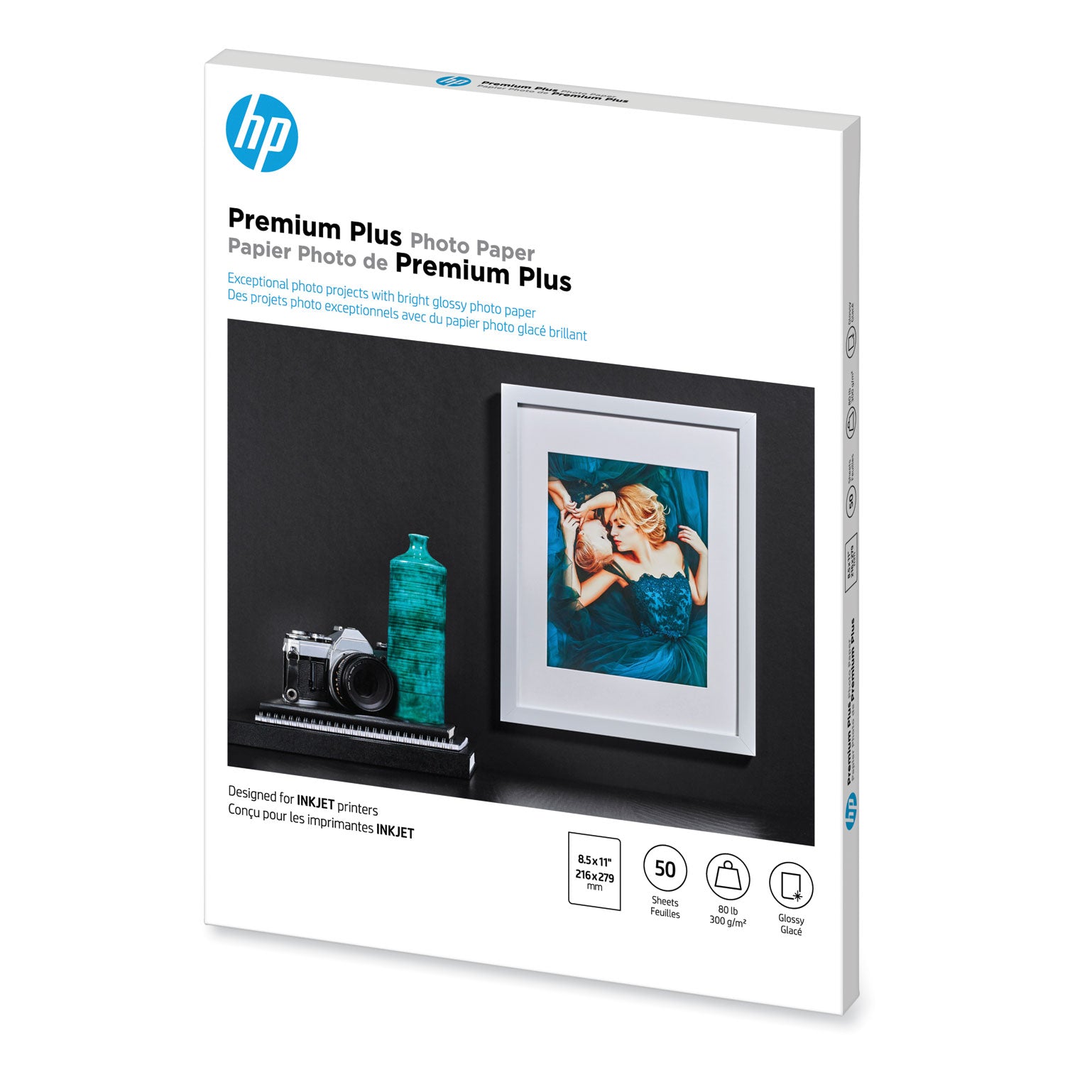 Premium Plus Photo Paper, 11.5 mil, 8.5 x 11, Glossy White, 50/Pack -