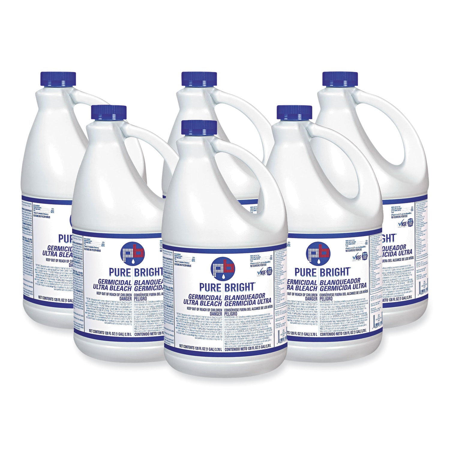 Liquid Germicidal Bleach, 1 gal Bottle, 6/Carton -