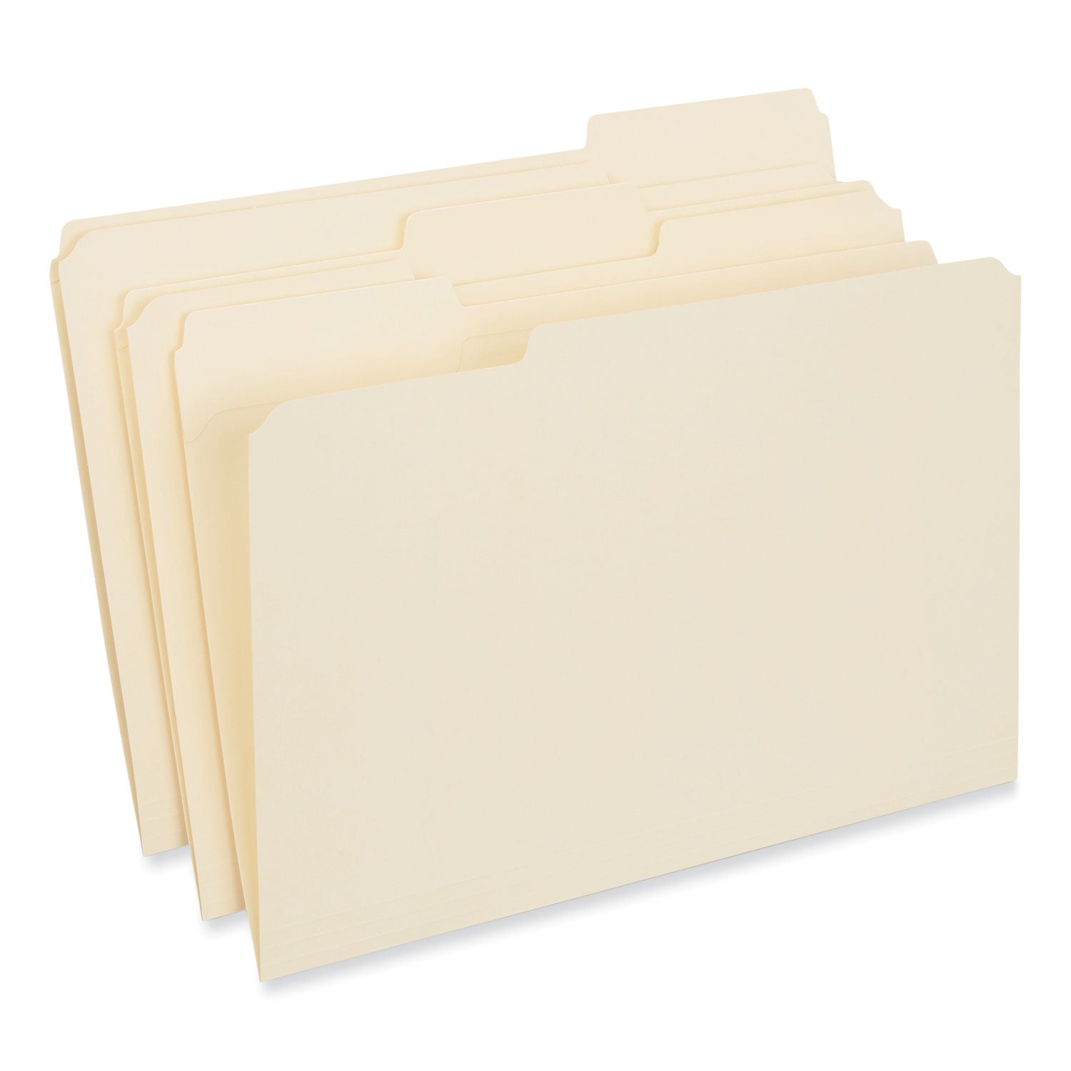 Double-Ply Top Tab Manila File Folders, 1/3-Cut Tabs: Assorted, Legal Size, 0.75" Expansion, Manila, 100/Box -