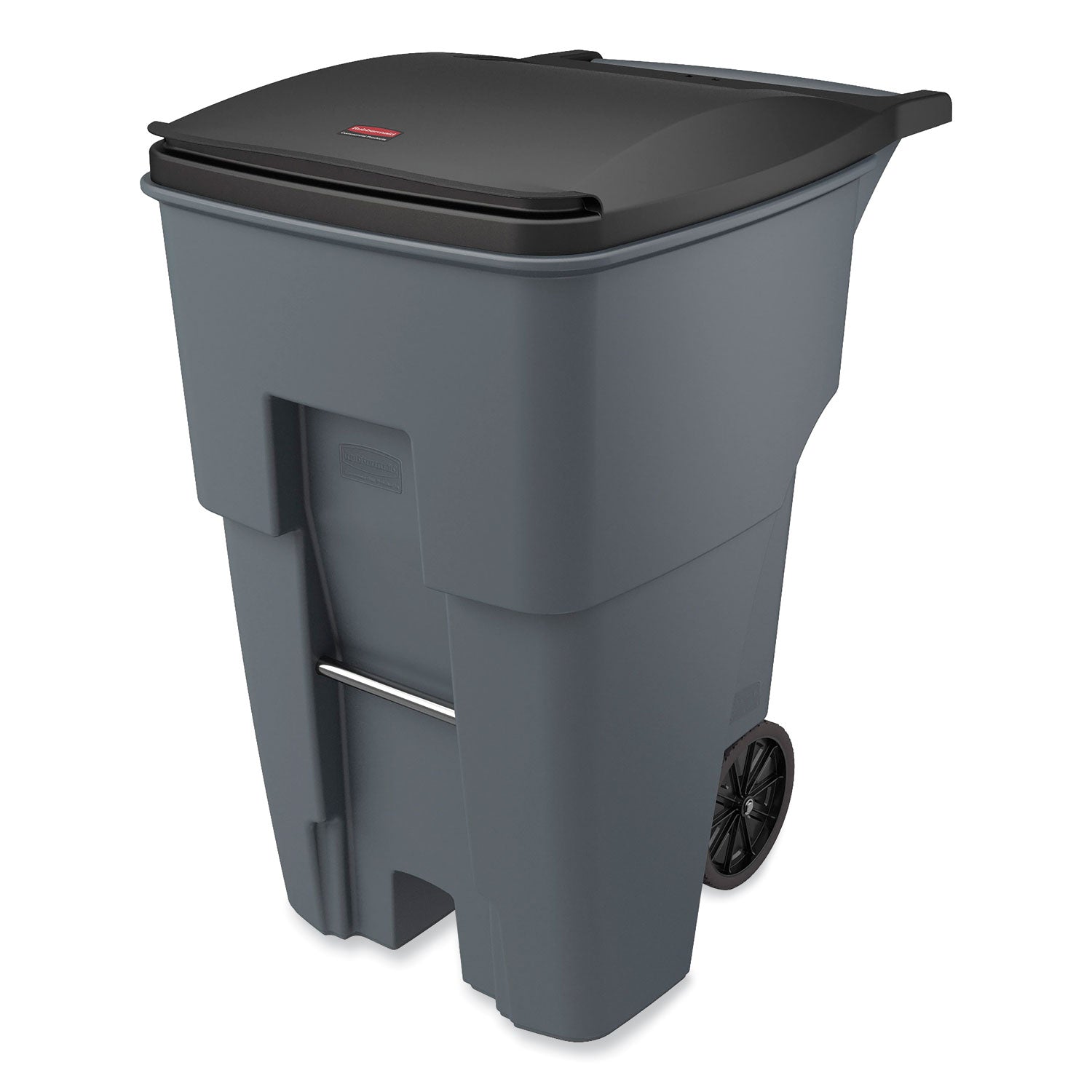 Brute Roll-Out Heavy-Duty Container, 95 gal, Polyethylene, Gray -