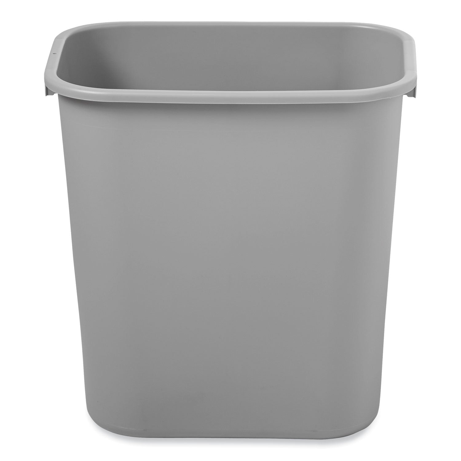 Deskside Plastic Wastebasket, 7 gal, Plastic, Gray -