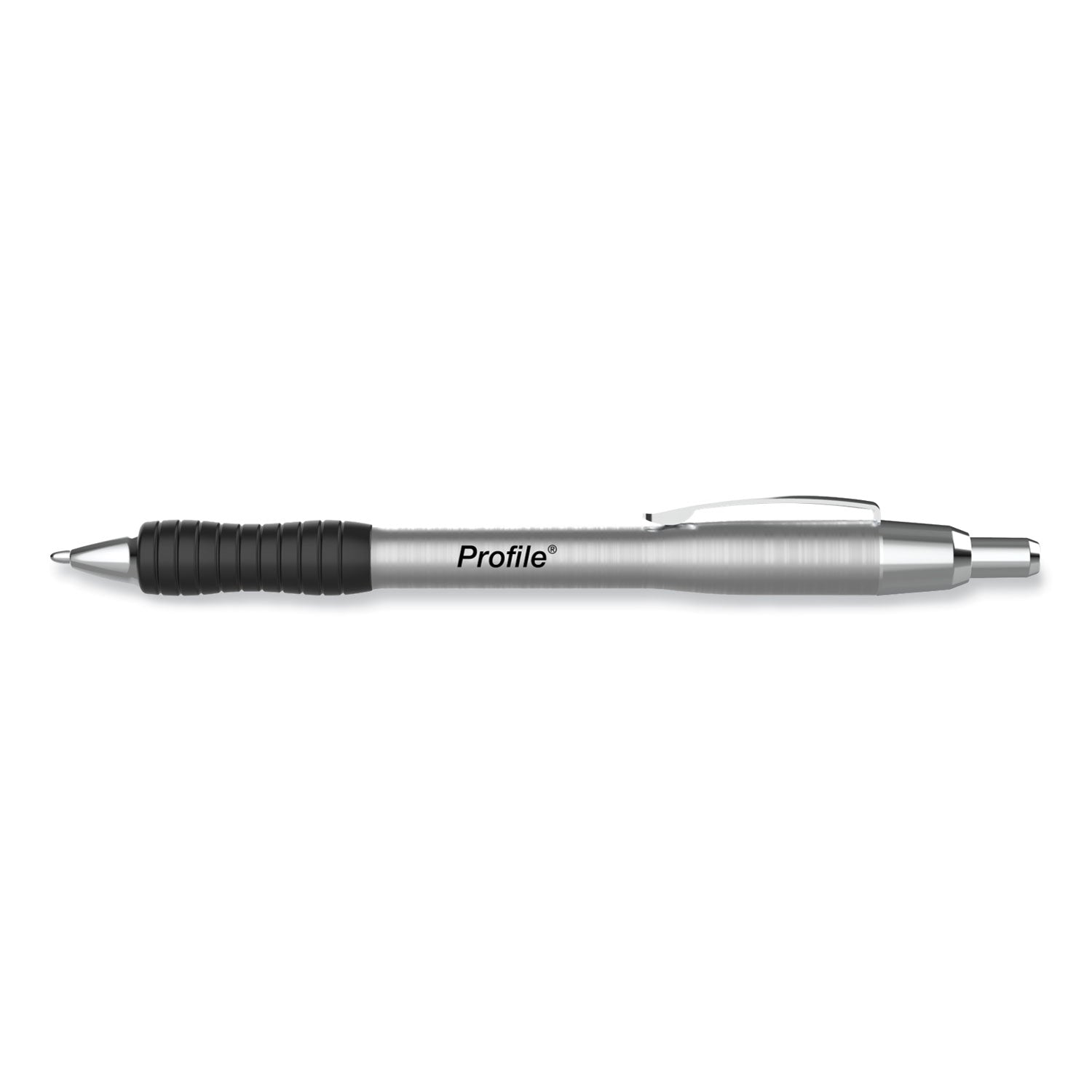 profile-metal-ballpoint-pen-retractable-medium-1-mm-black-ink-silver-barrel-dozen_pap2130514 - 2