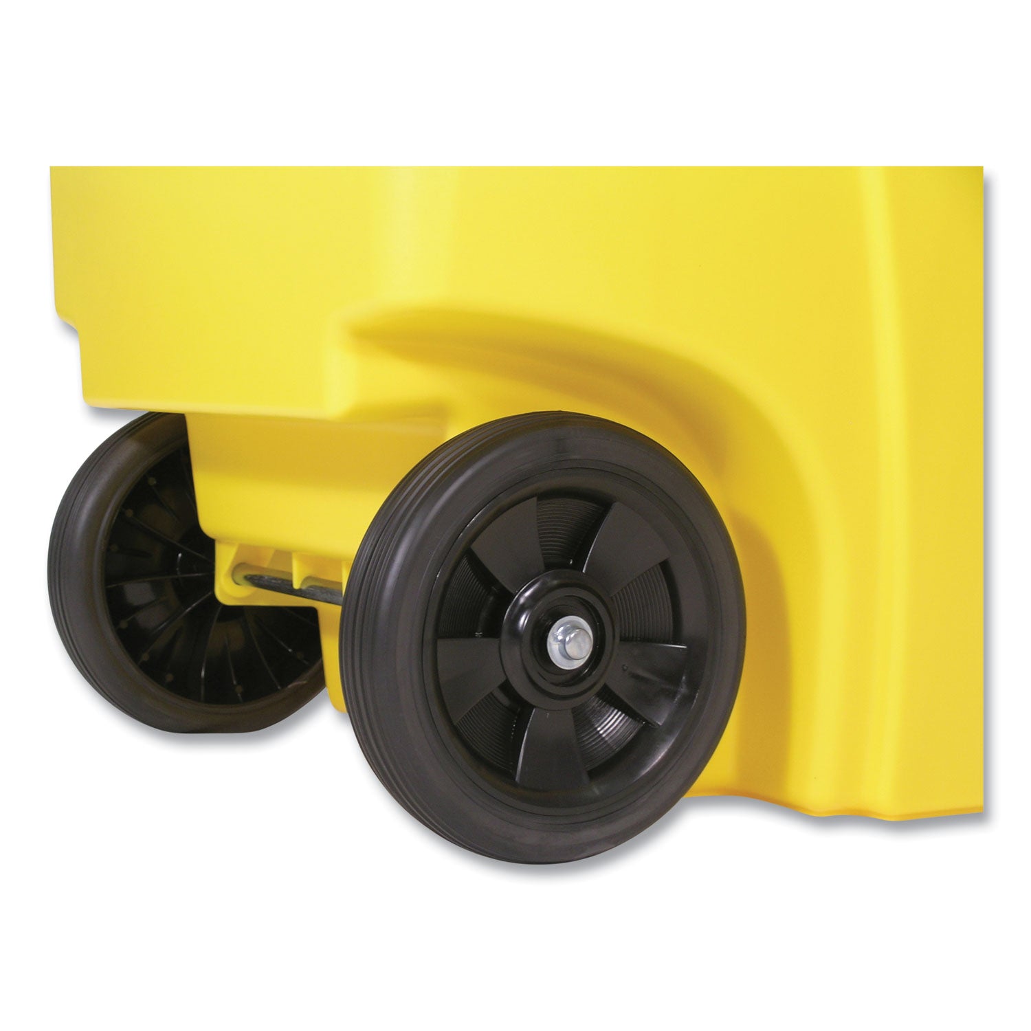 Square Brute Rollout Container, 50 gal, Molded Plastic, Yellow -