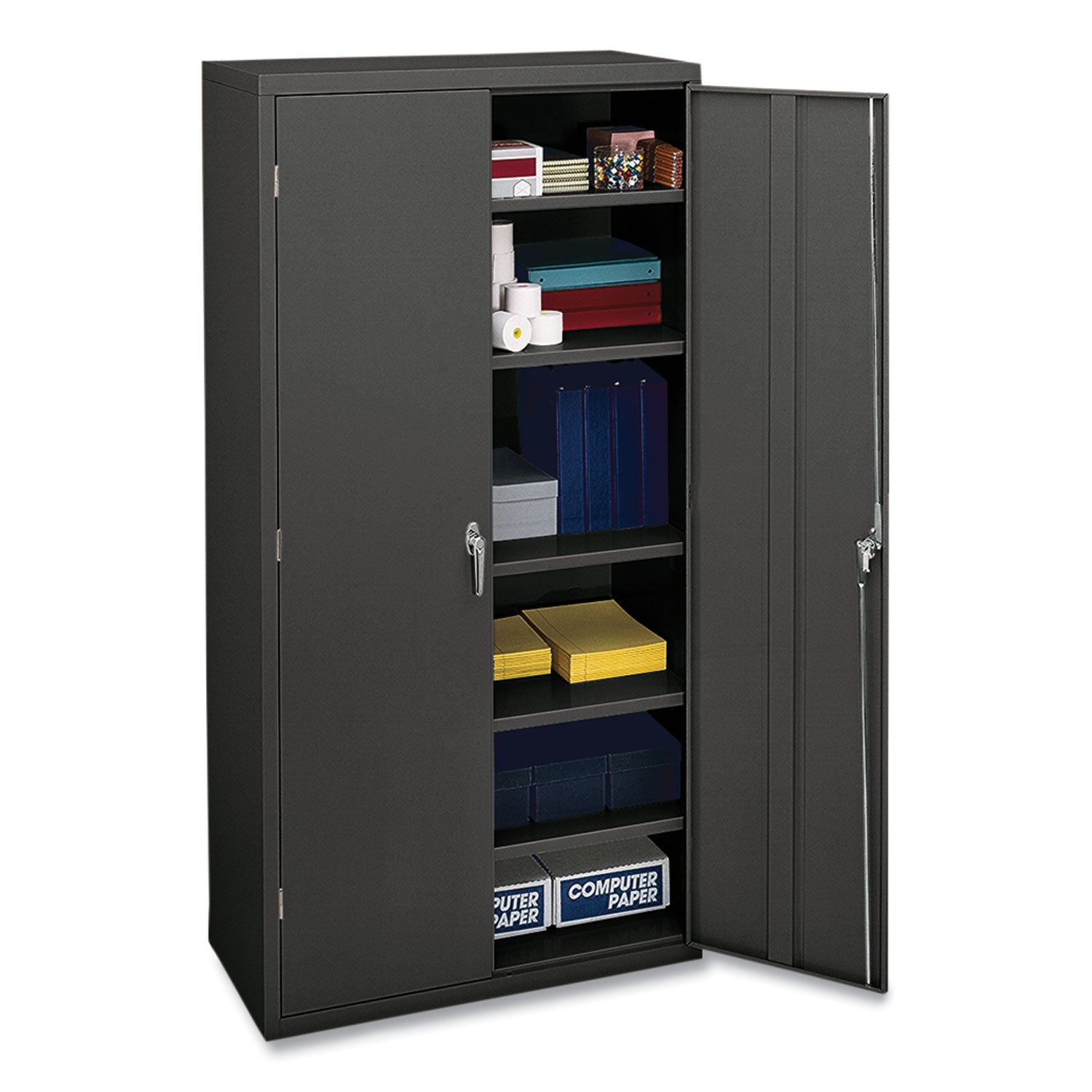 Assembled Storage Cabinet, 36w x 18.13d x 71.75h, Charcoal -