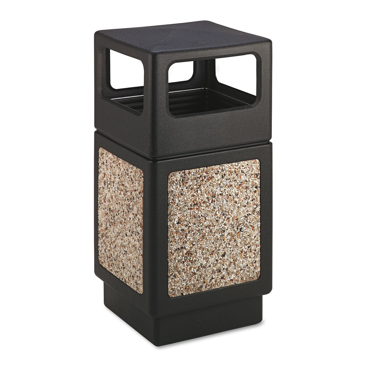 Canmeleon Aggregate Panel Receptacles, Side-Open, 38 gal, Polyethylene, Black -
