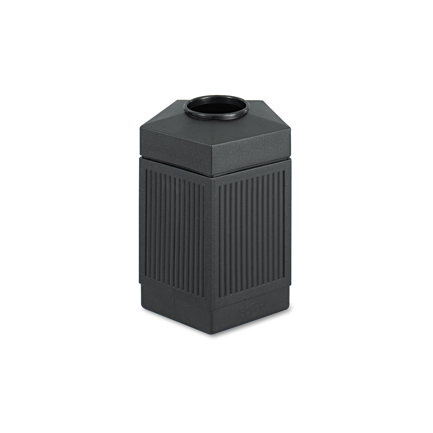 Canmeleon Indoor/Outdoor Pentagon Receptacle, 45 gal, Polyethylene, Black -