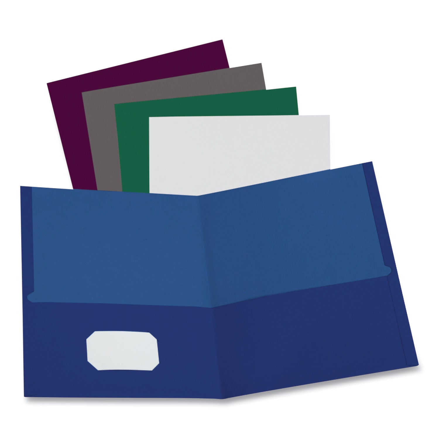 Linen Finish Twin Pocket Folders, 100-Sheet Capacity, 11 x 8.5, Navy, 25/Box -