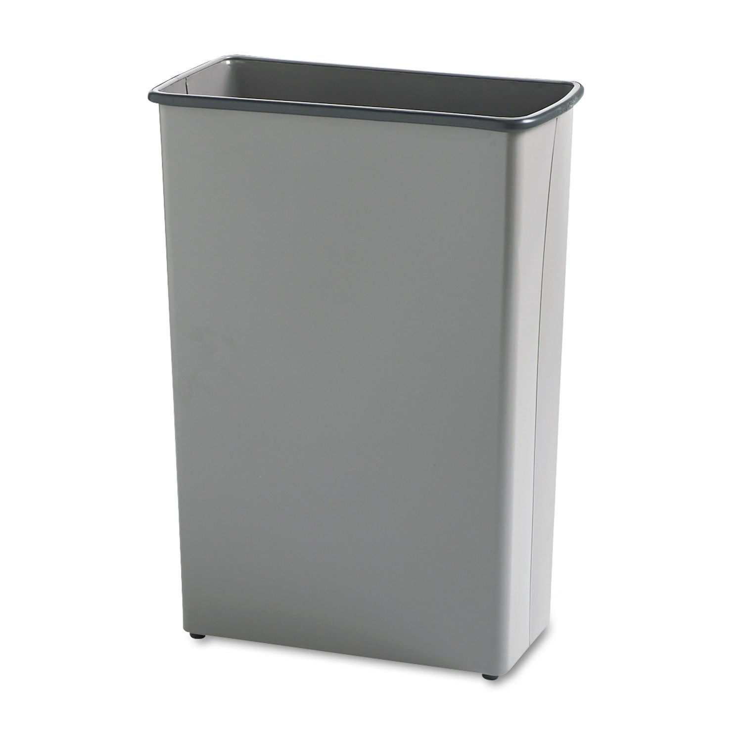 Square and Rectangular Wastebasket, 88 qt, Steel, Charcoal -