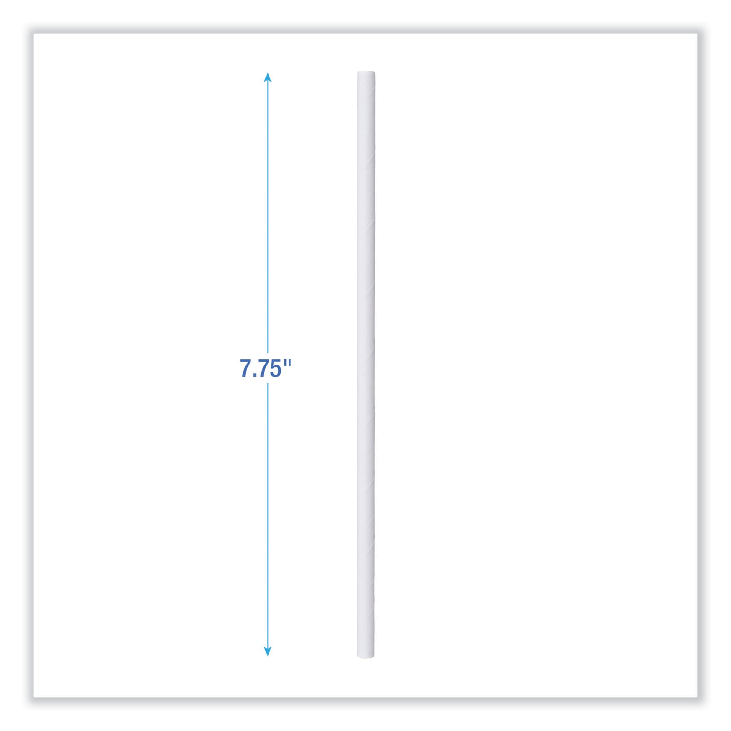 Individually Wrapped Paper Straws, 7.75" x 0.25", White, 3,200/Carton - 2