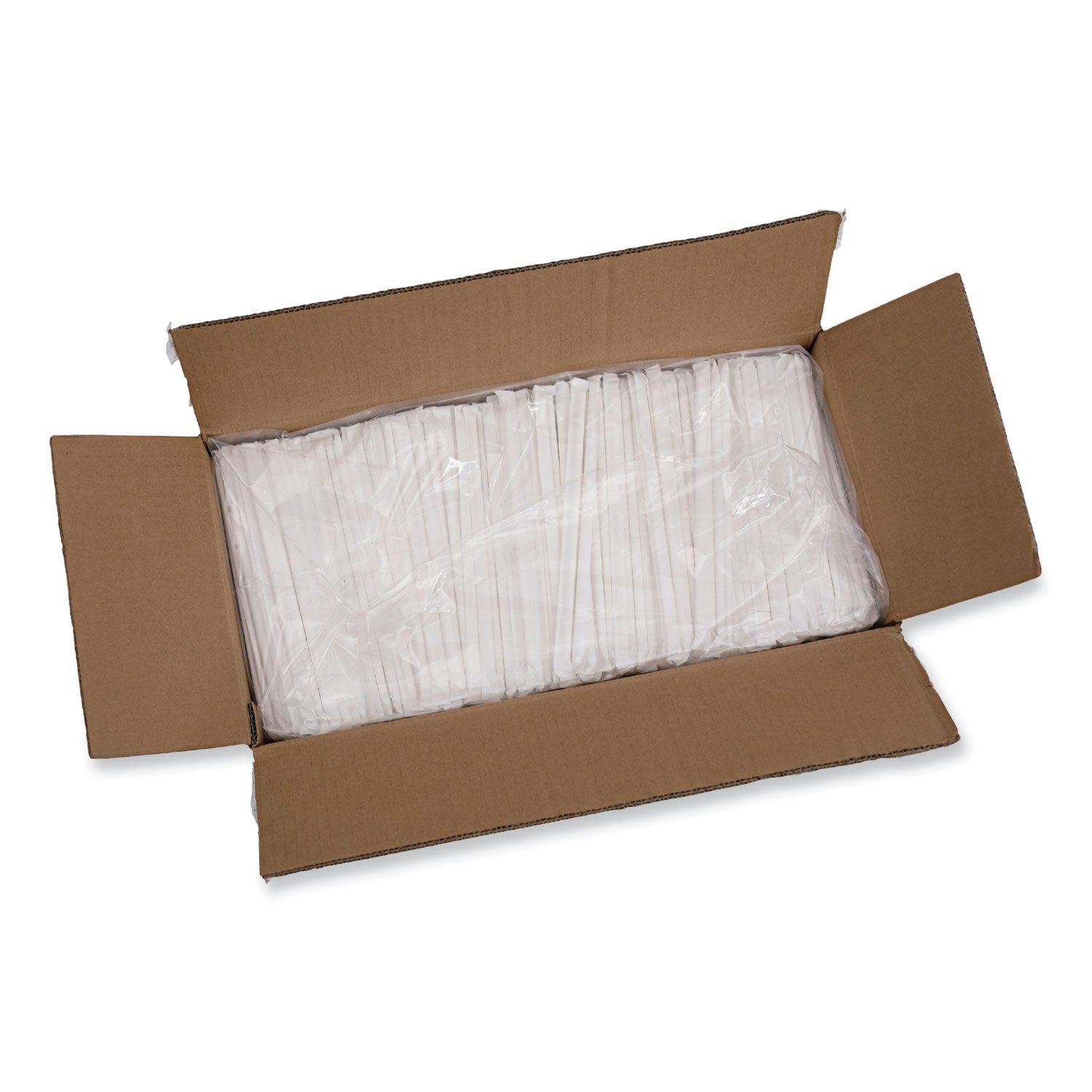 Individually Wrapped Paper Straws, 7.75" x 0.25", White, 3,200/Carton - 1
