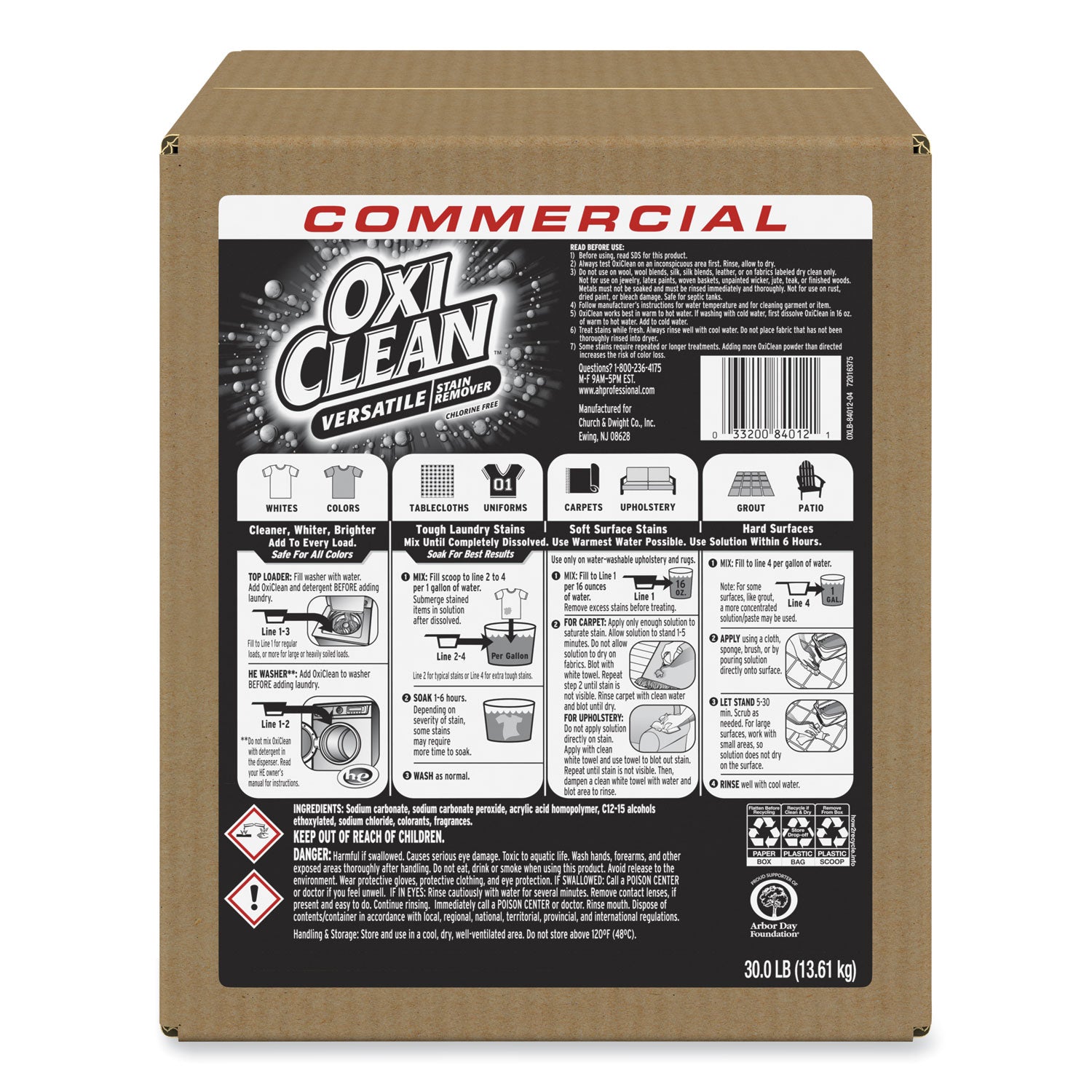 Stain Remover, Regular Scent, 30 lb Box -