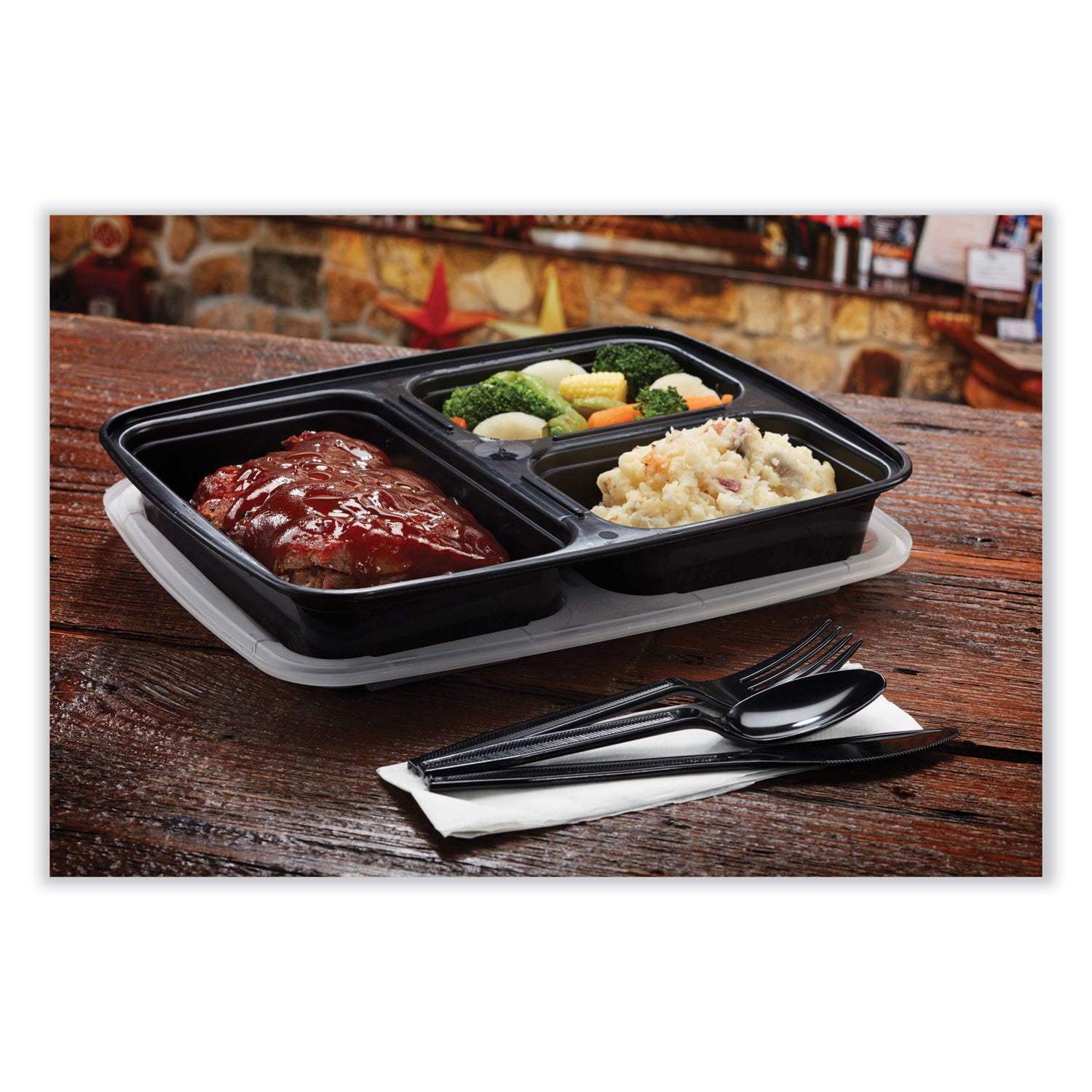 newspring-delitainer-microwavable-container-32-oz-75-x-987-x-175-black-clear-plastic-150-carton_pctnc333b - 2
