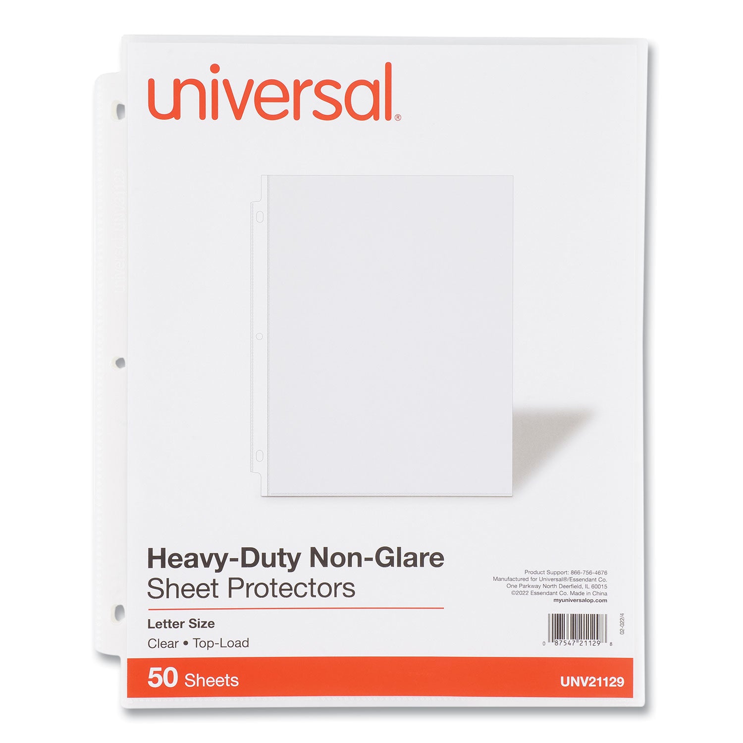 Top-Load Poly Sheet Protectors, Heavy Gauge, Nonglare, Clear 50/Pack -