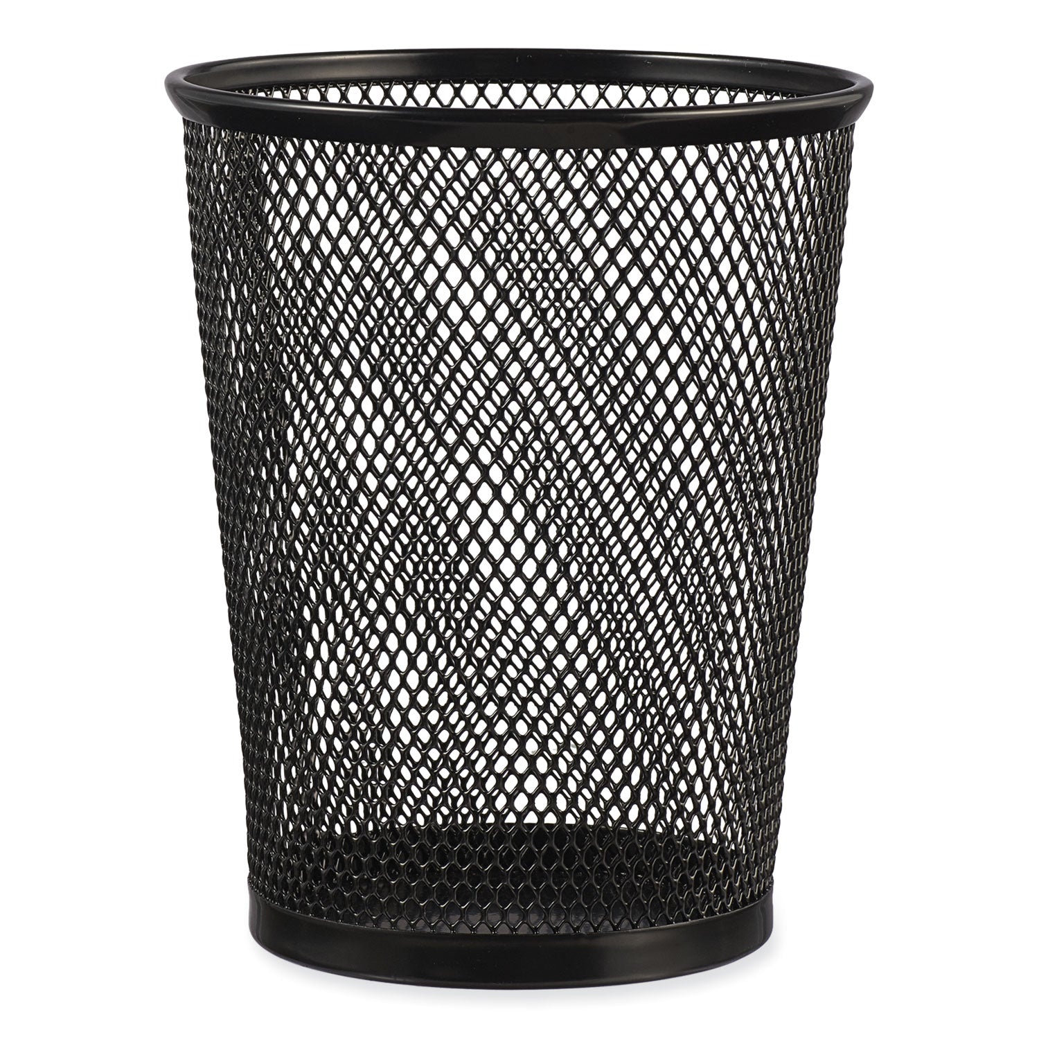 Jumbo Steel Mesh Pencil Cup, 4.38" Diameter x 5.38"h, Black -