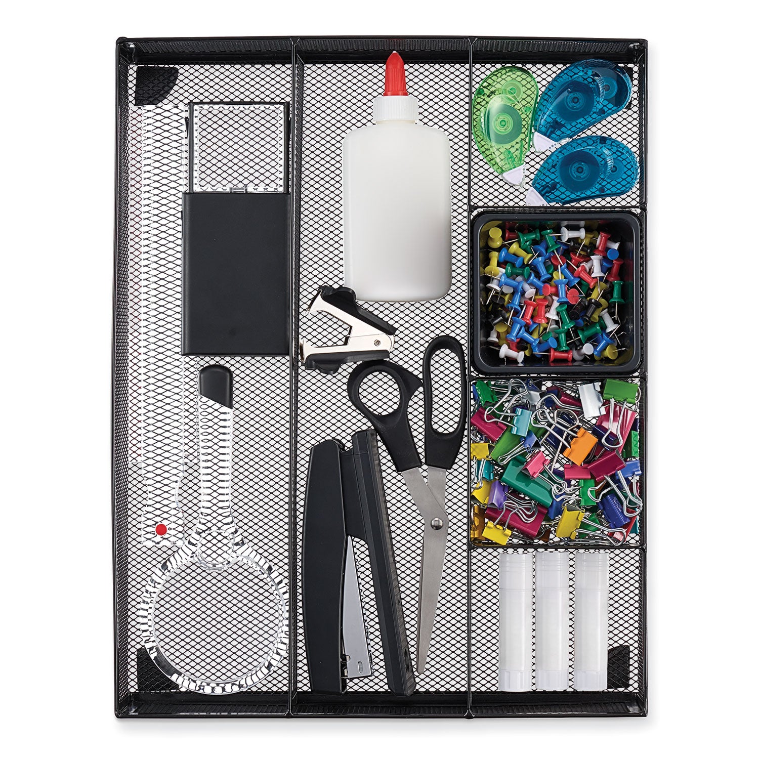 metal-mesh-drawer-organizer-six-compartments-15-x-1188-x-25-black_unv20021 - 2