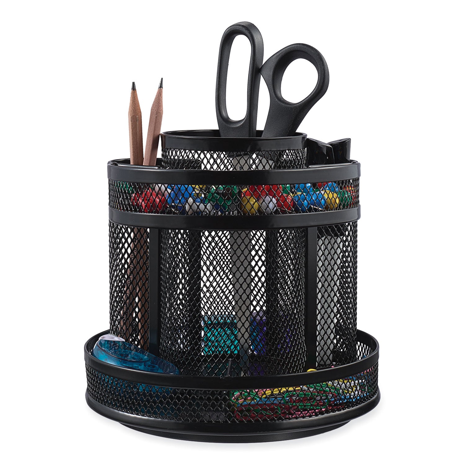 metal-mesh-rotating-desktop-organizer-8-compartments-metal-mesh-65-diameter-x-613h-black_unv20022 - 2