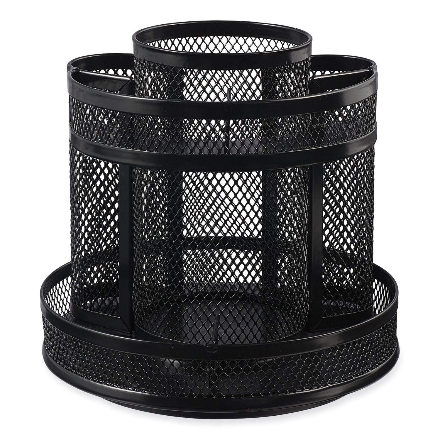 metal-mesh-rotating-desktop-organizer-8-compartments-metal-mesh-65-diameter-x-613h-black_unv20022 - 1
