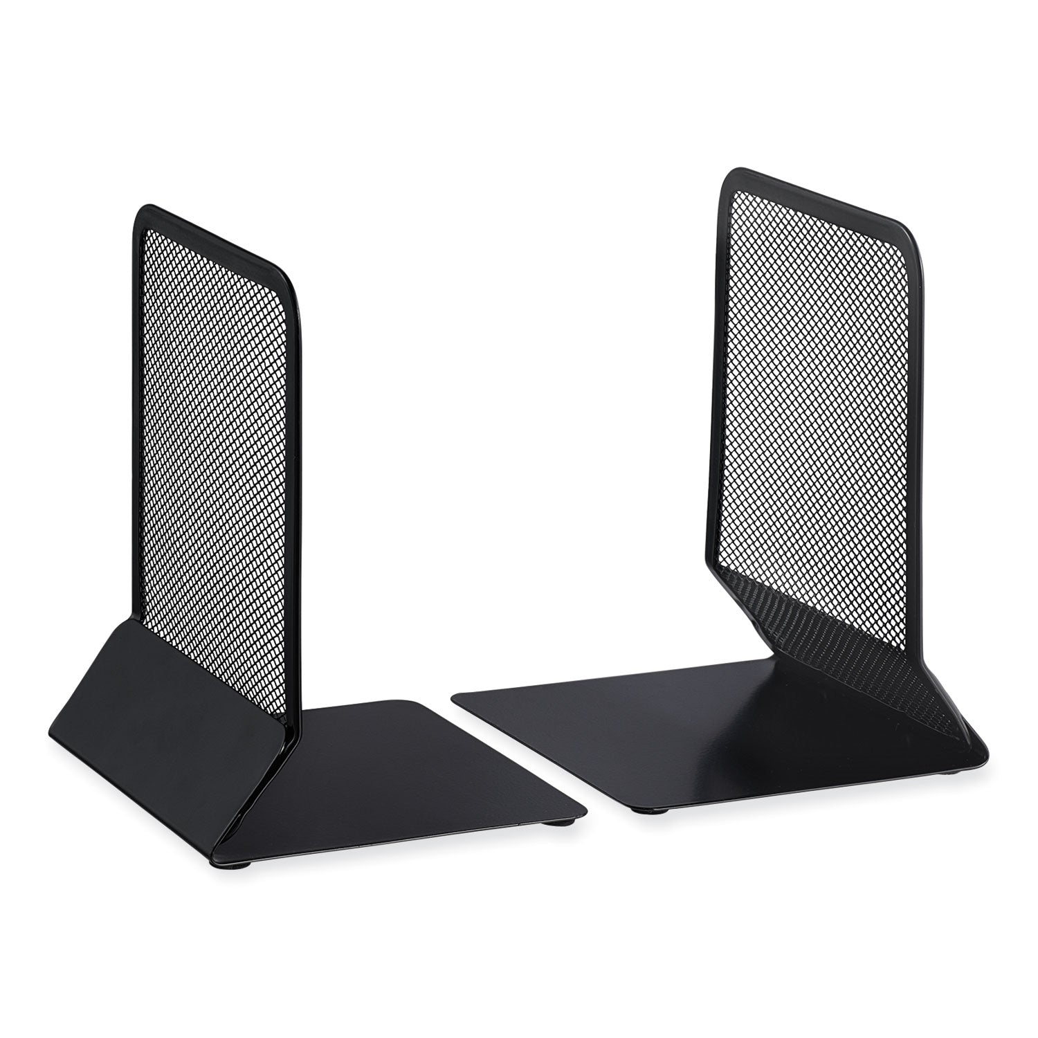metal-mesh-bookends-nonskid-538-x-538-x-675-black-1-pair_unv20025 - 2