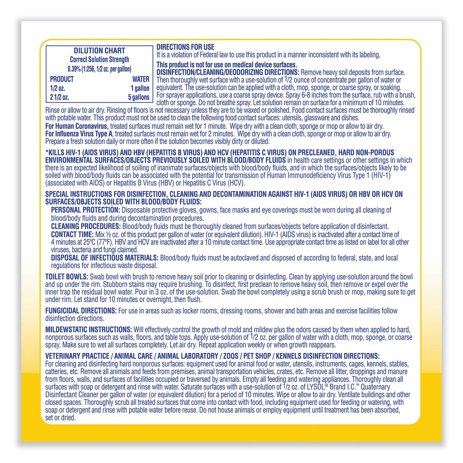 Quaternary Disinfectant Cleaner, 1gal Bottle, 4/Carton -