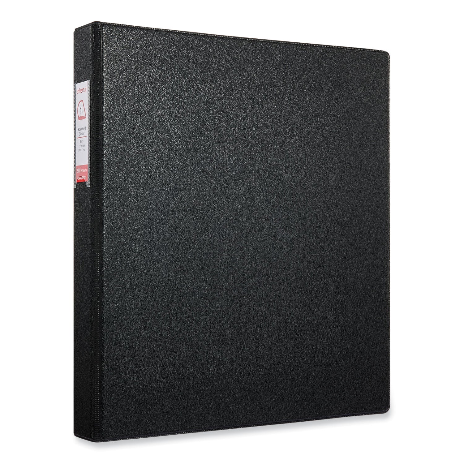 Deluxe Non-View D-Ring Binder with Label Holder, 3 Rings, 1" Capacity, 11 x 8.5, Black -