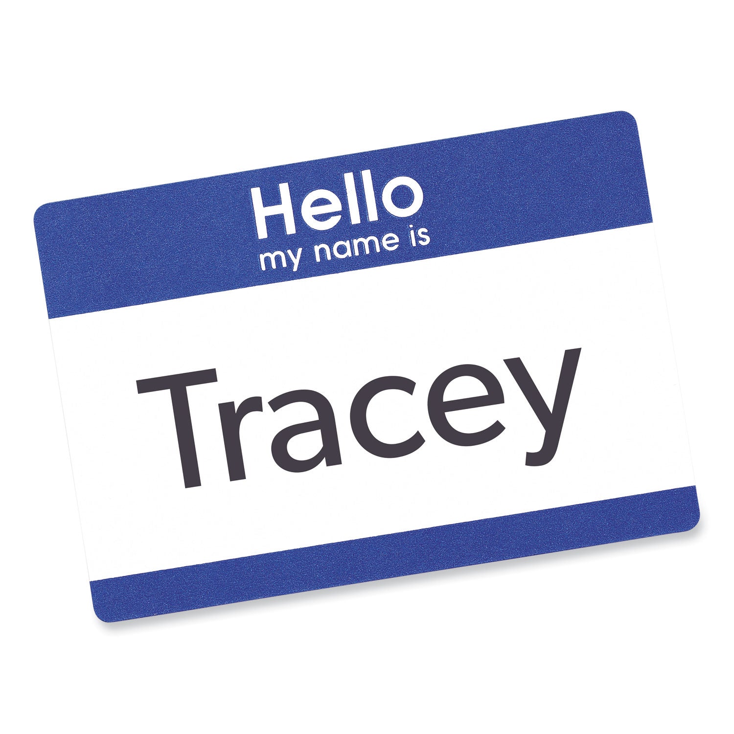 Printable Adhesive Name Badges, 3.38 x 2.33, Blue "Hello", 100/Pack -