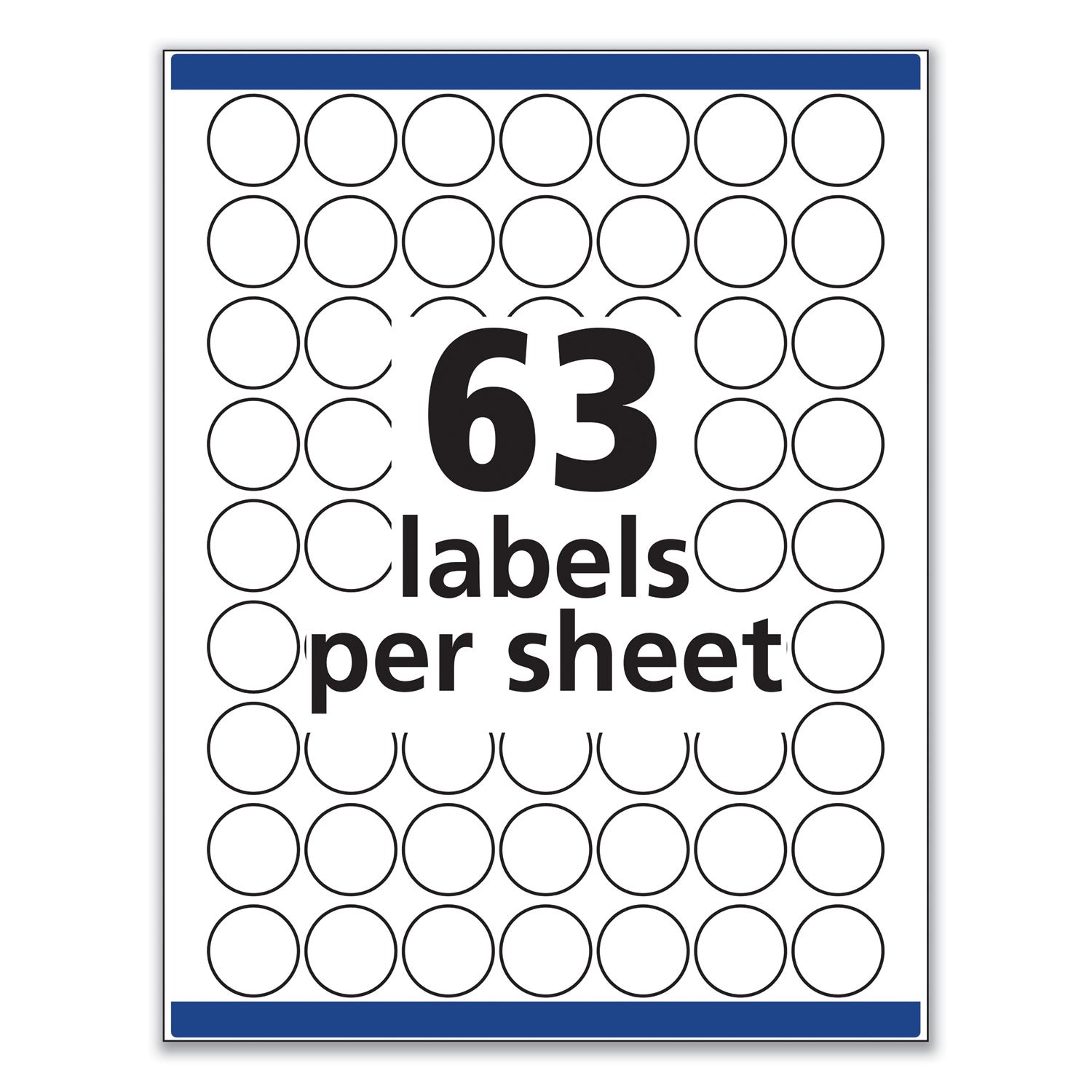 Removable Multi-Use Labels, Inkjet/Laser Printers, 1" dia, White, 63/Sheet, 15 Sheets/Pack -