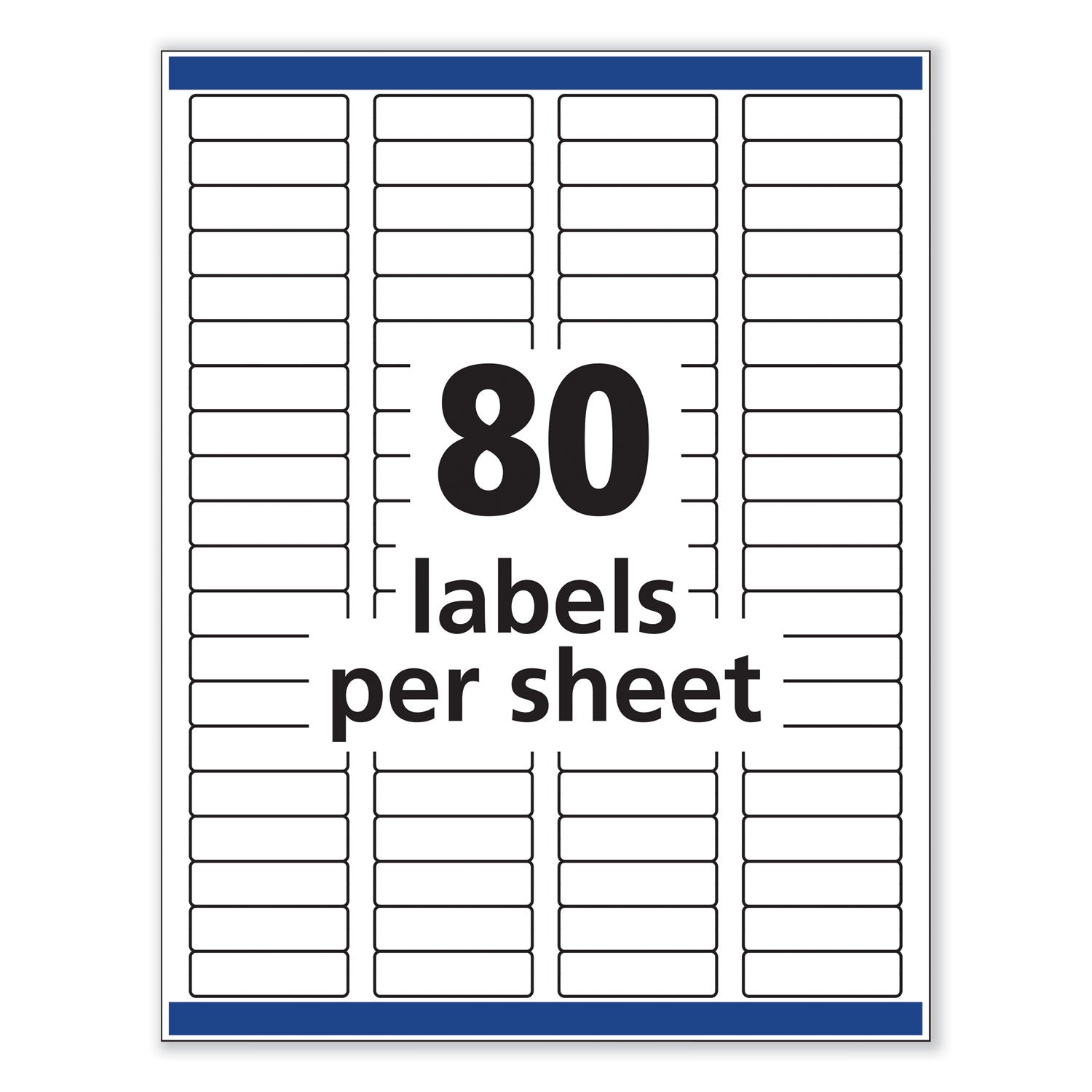 Removable Multi-Use Labels, Inkjet/Laser Printers, 0.5 x 1.75, White, 80/Sheet, 25 Sheets/Pack -