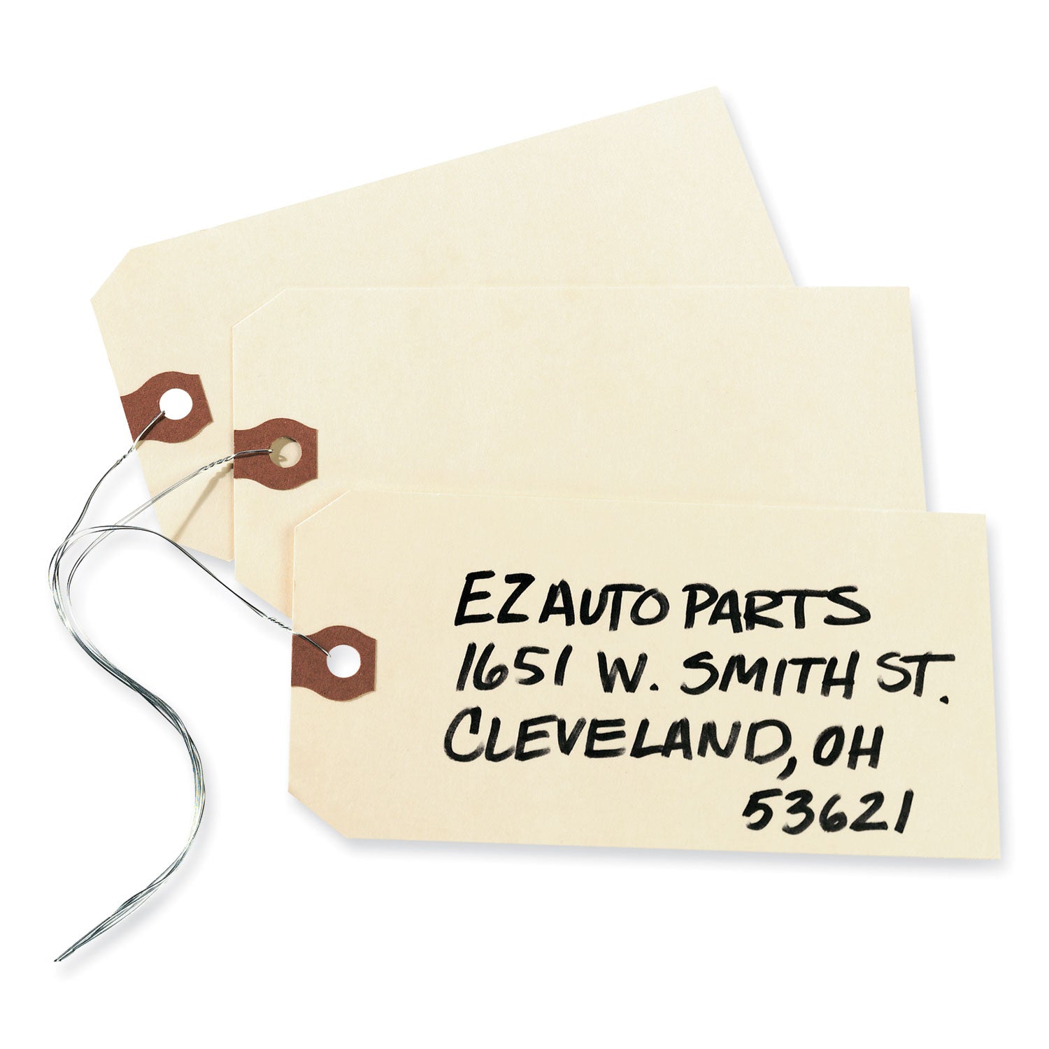 Double Wired Shipping Tags, 11.5 pt Stock, 5.25 x 2.63, Manila, 1,000/Box -