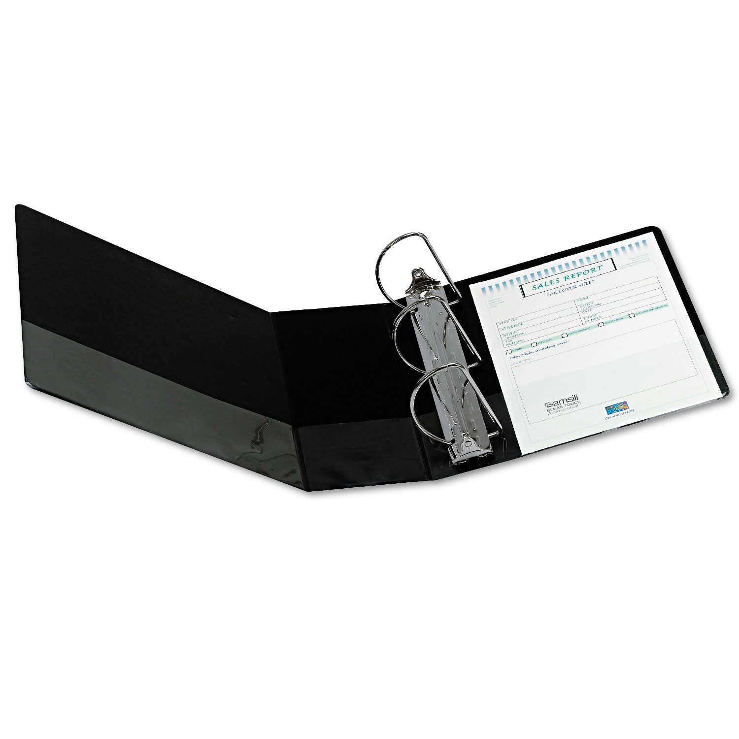 Nonstick D-Ring View Binder, 3 Rings, 5" Capacity, 11 x 8.5, Black -