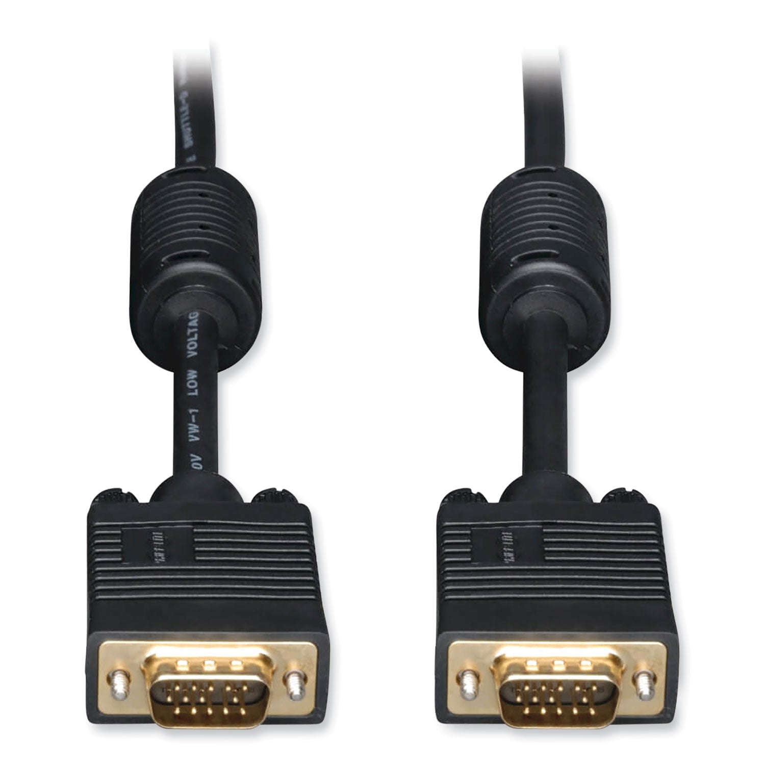VGA Coaxial High-Resolution Monitor Cable with RGB Coaxial, 6 ft, Black -