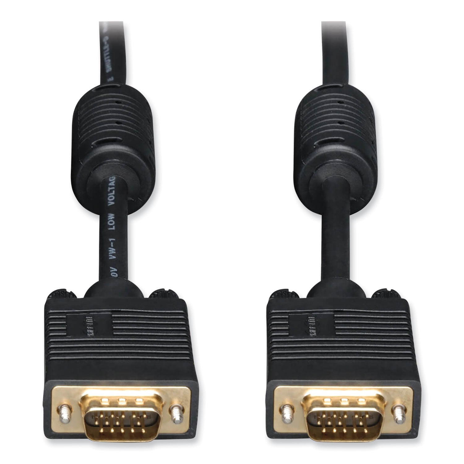 VGA Coaxial High-Resolution Monitor Cable with RGB Coaxial, 50 ft, Black -