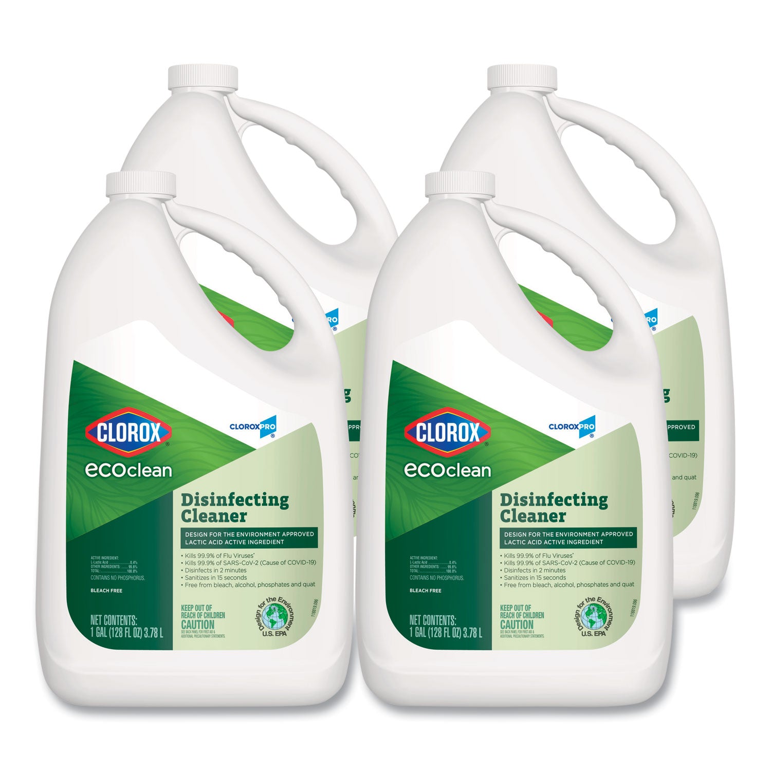 clorox-pro-ecoclean-disinfecting-cleaner-unscented-128-oz-refill-bottle-4-carton_clo60094ct - 1