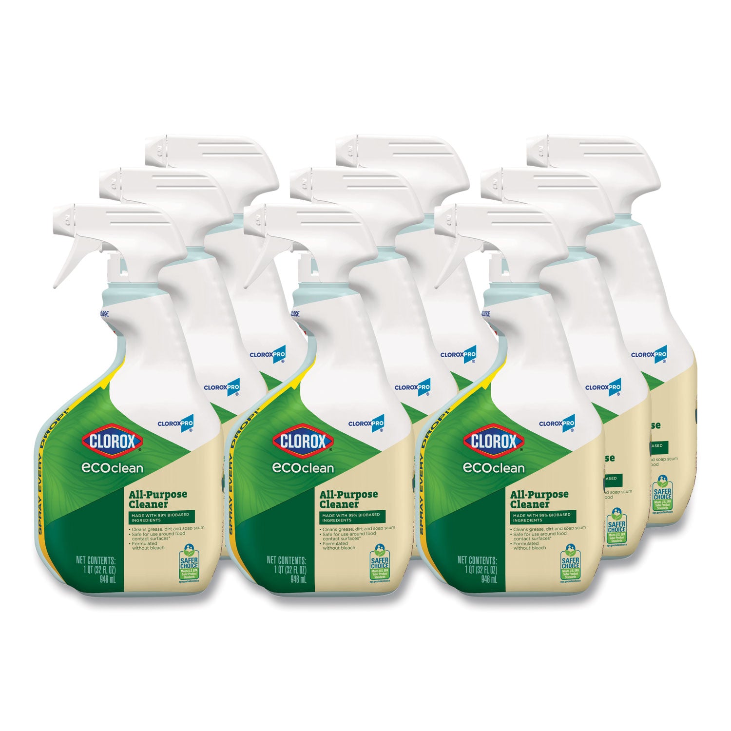 clorox-pro-ecoclean-all-purpose-cleaner-unscented-32-oz-spray-bottle-9-carton_clo60276ct - 1