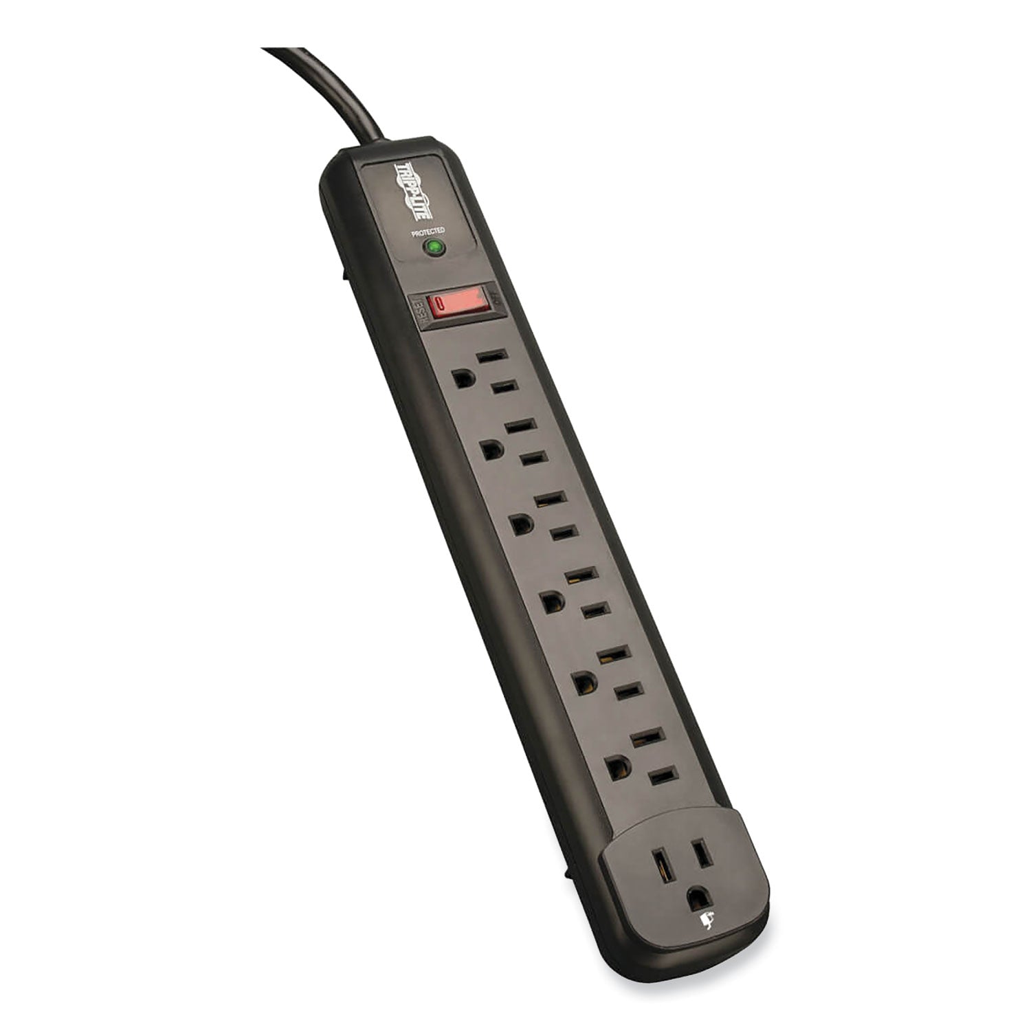 Protect It! Surge Protector, 7 AC Outlets, 4 ft Cord, 1,080 J, Black -