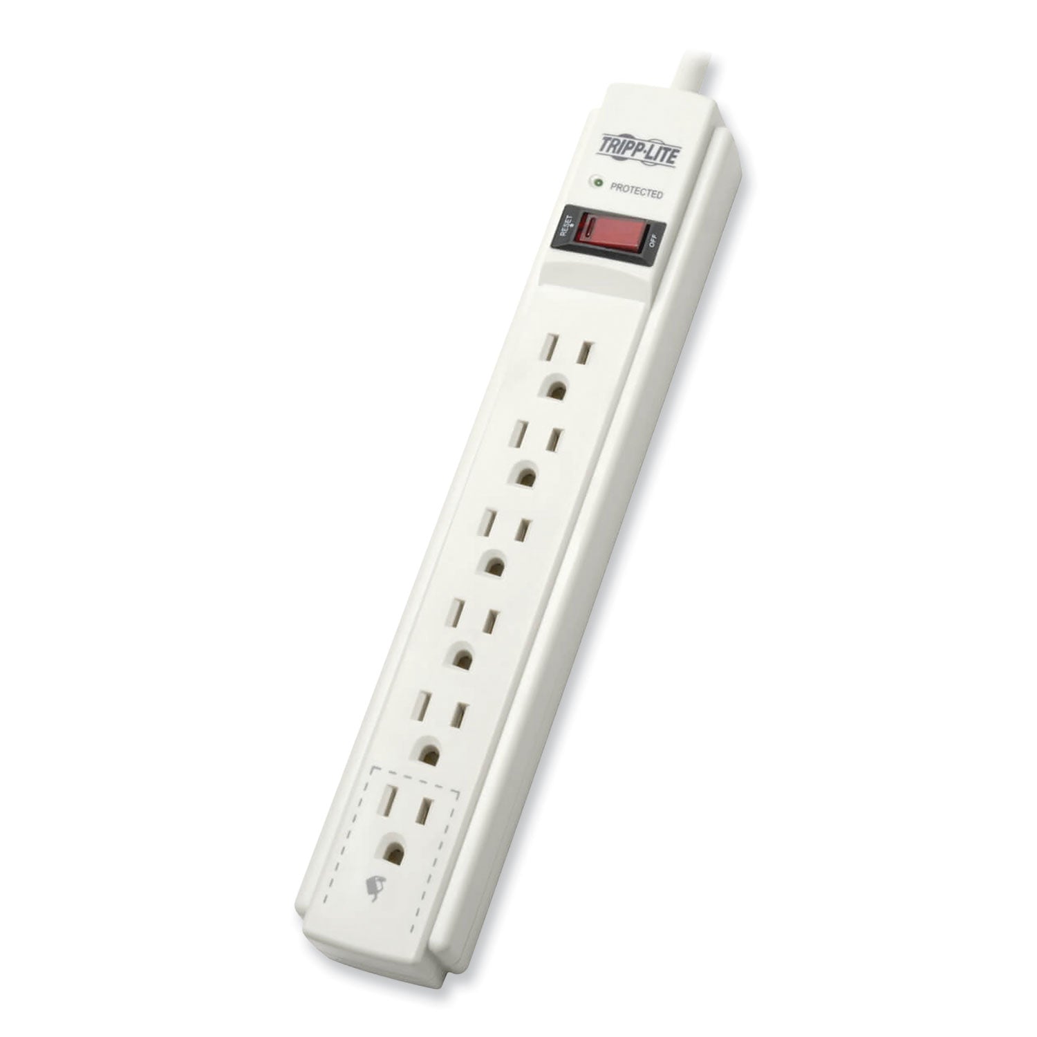Protect It! Surge Protector, 6 AC Outlets, 6 ft Cord, 790 J, Light Gray -