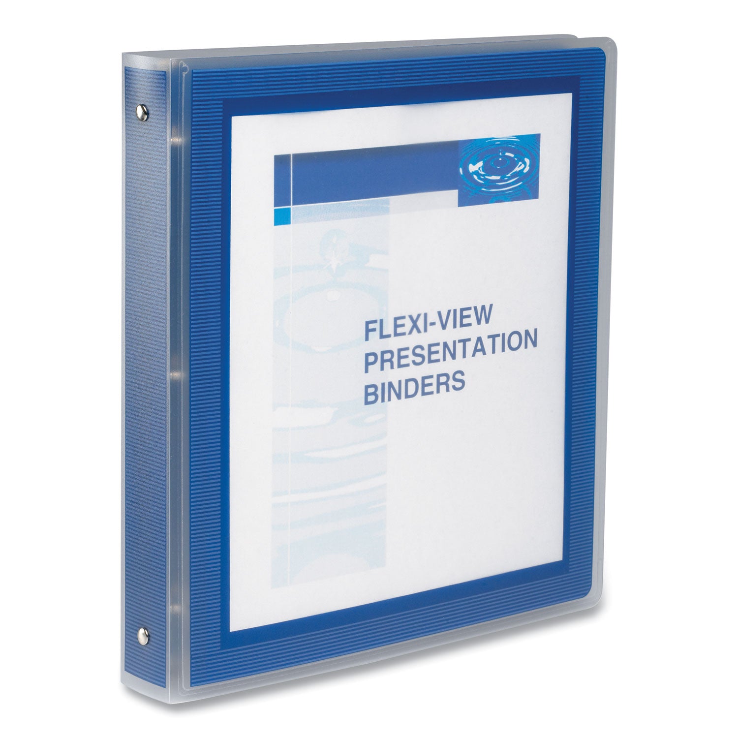 Flexi-View Binder with Round Rings, 3 Rings, 1" Capacity, 11 x 8.5, Navy Blue -