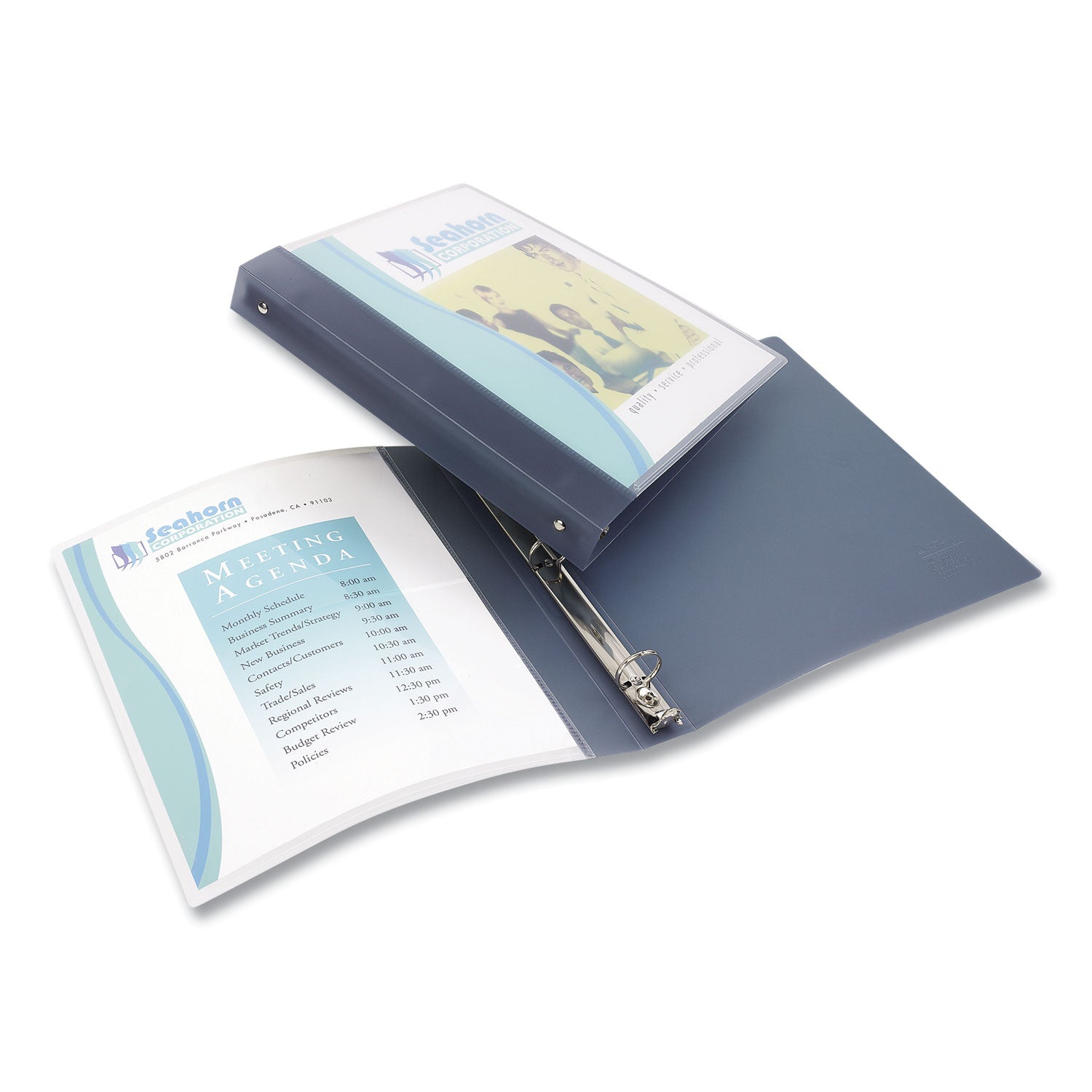 Flexible View Binder with Round Rings, 3 Rings, 1" Capacity, 11 x 8.5, Gray -