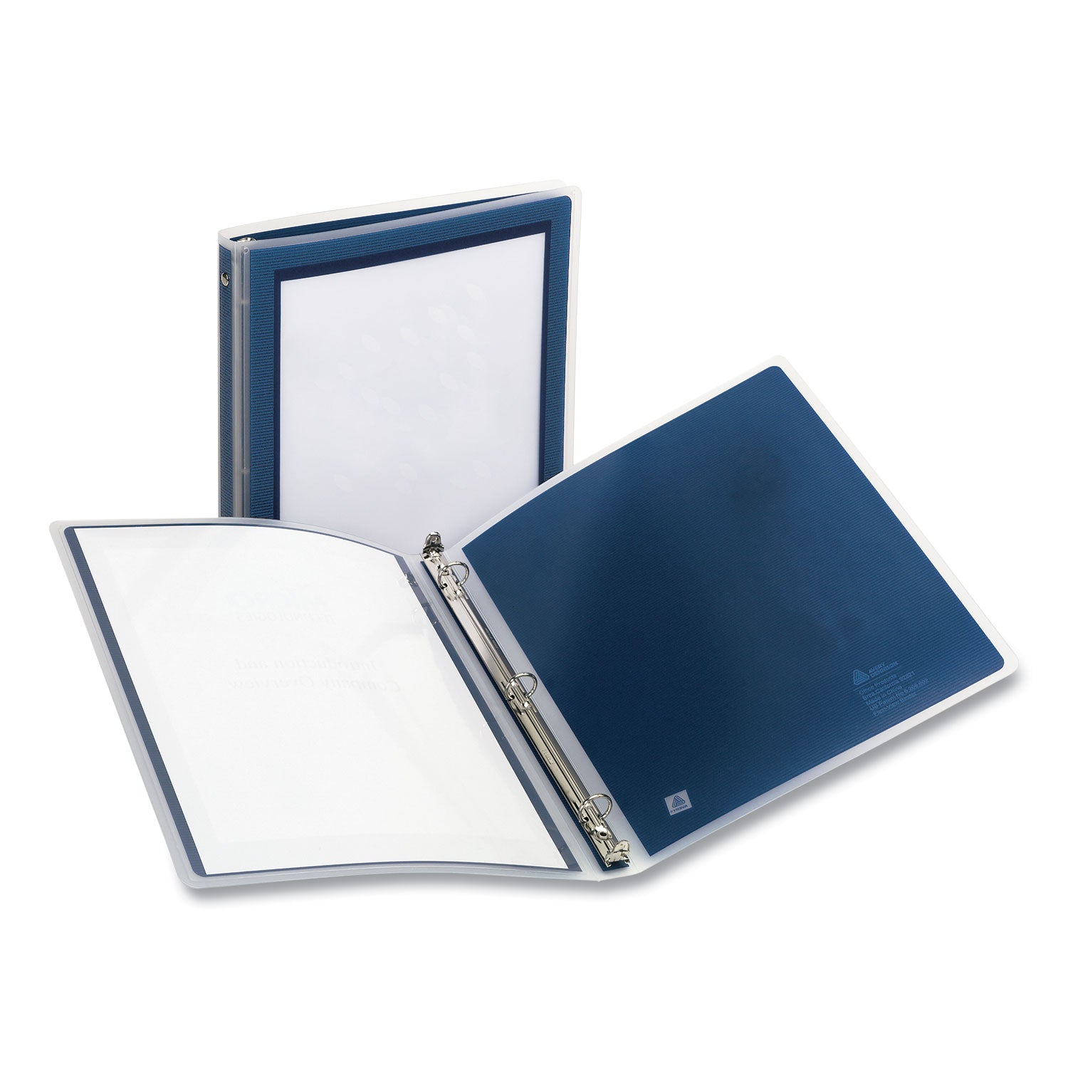 Flexi-View Binder with Round Rings, 3 Rings, 0.5" Capacity, 11 x 8.5, Navy Blue -