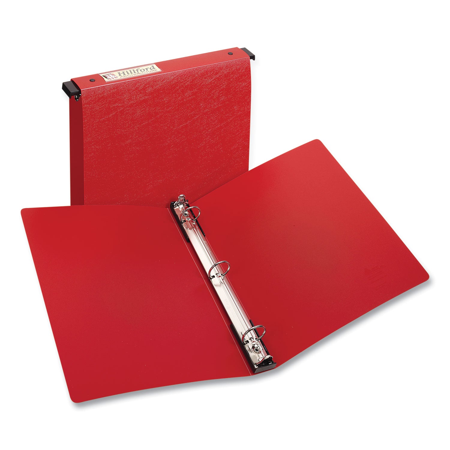 Hanging Storage Flexible Non-View Binder with Round Rings, 3 Rings, 1" Capacity, 11 x 8.5, Red -