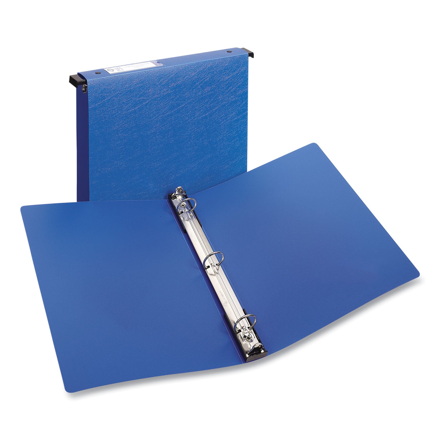 Hanging Storage Flexible Non-View Binder with Round Rings, 3 Rings, 1" Capacity, 11 x 8.5, Blue -
