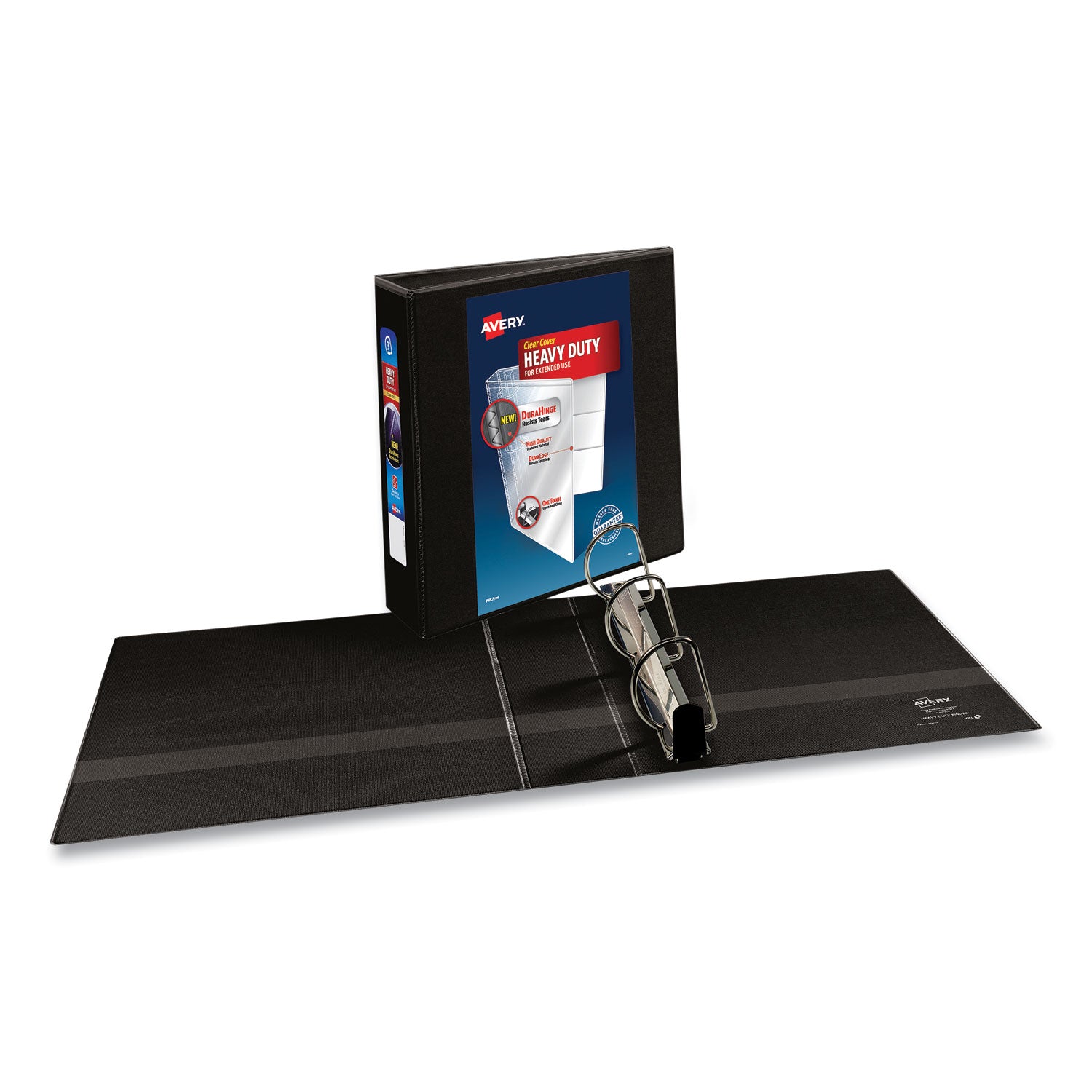 Heavy-Duty Non Stick View Binder with DuraHinge and Slant Rings, 3 Rings, 3" Capacity, 11 x 8.5, Black, (5600) -